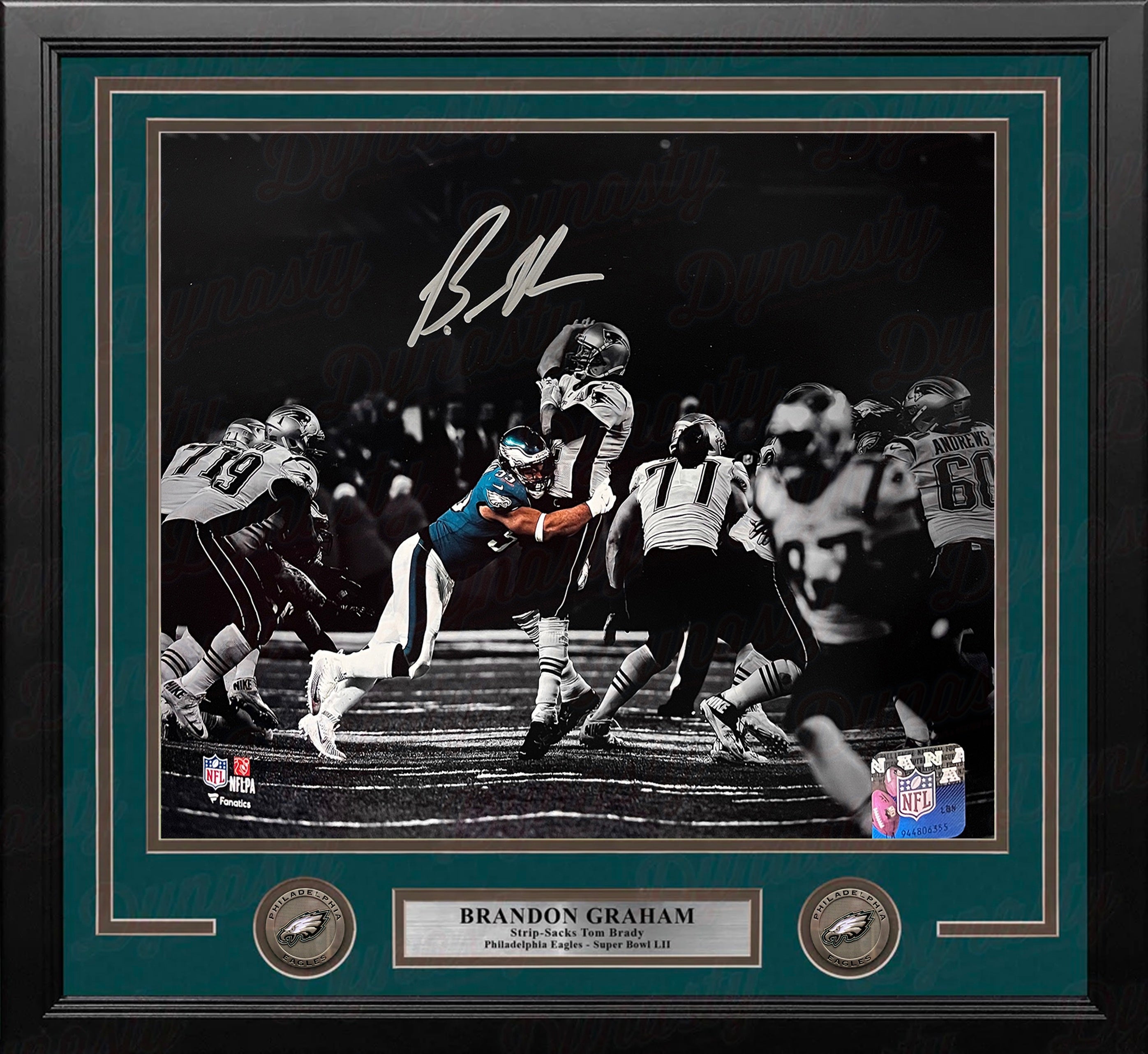 Brandon Graham Strip-Sack Philadelphia Eagles Autographed 11" x 14" Framed Blackout Football Photo - Sports Gifts, Sports Memorabilia, Sports Collectibles, Fan Shop