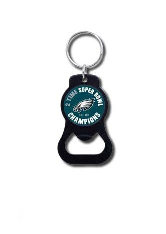 Philadelphia Eagles Super Bowl LIX Champions 2-Time Champion Bottle Opener Key Chain - Sports Collectibles, Sports Memorabilia, Sports Fan Shop, Sports Gifts