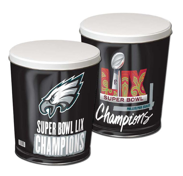 Philadelphia Eagles Super Bowl LIX Champions 3 Gallon Gift Tin - Sports Collectibles, Sports Memorabilia, Sports Fan Shop, Sports Gifts
