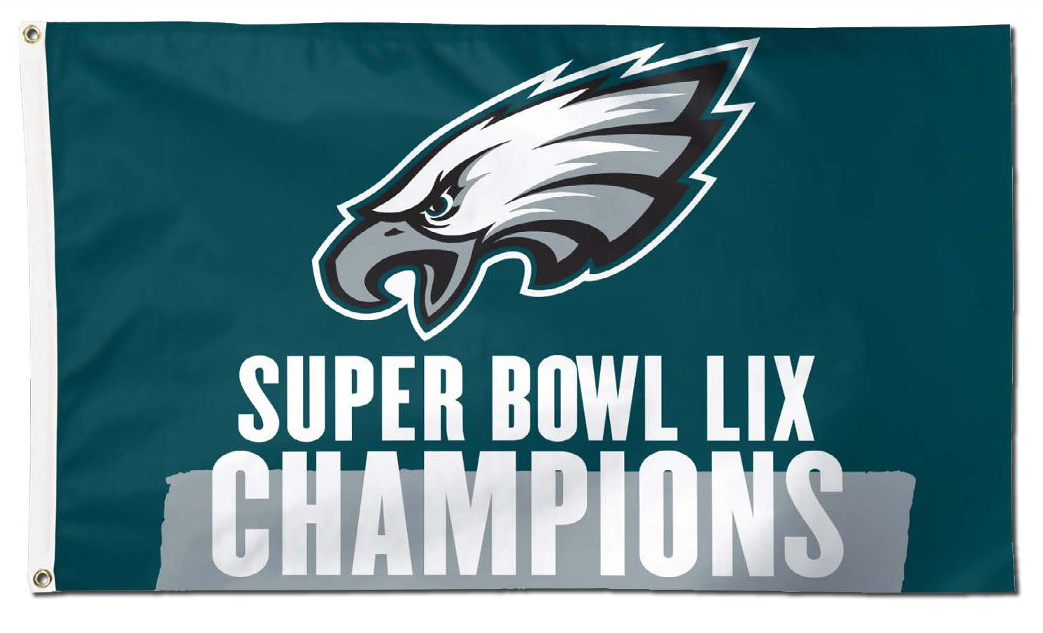Philadelphia Eagles Super Bowl LIX Champions 3 x 5 Deluxe Flag - Sports Collectibles, Sports Memorabilia, Sports Fan Shop, Sports Gifts