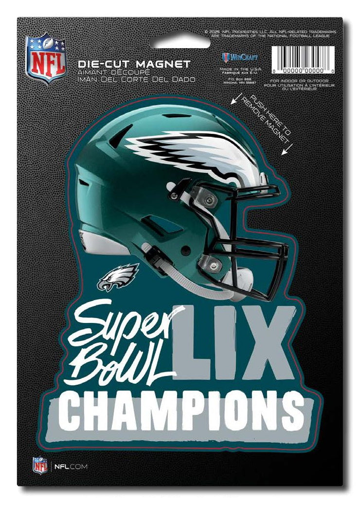 Philadelphia Eagles Super Bowl LIX Champions 6.25x9 Die-Cut Magnet - Sports Collectibles, Sports Memorabilia, Sports Fan Shop, Sports Gifts