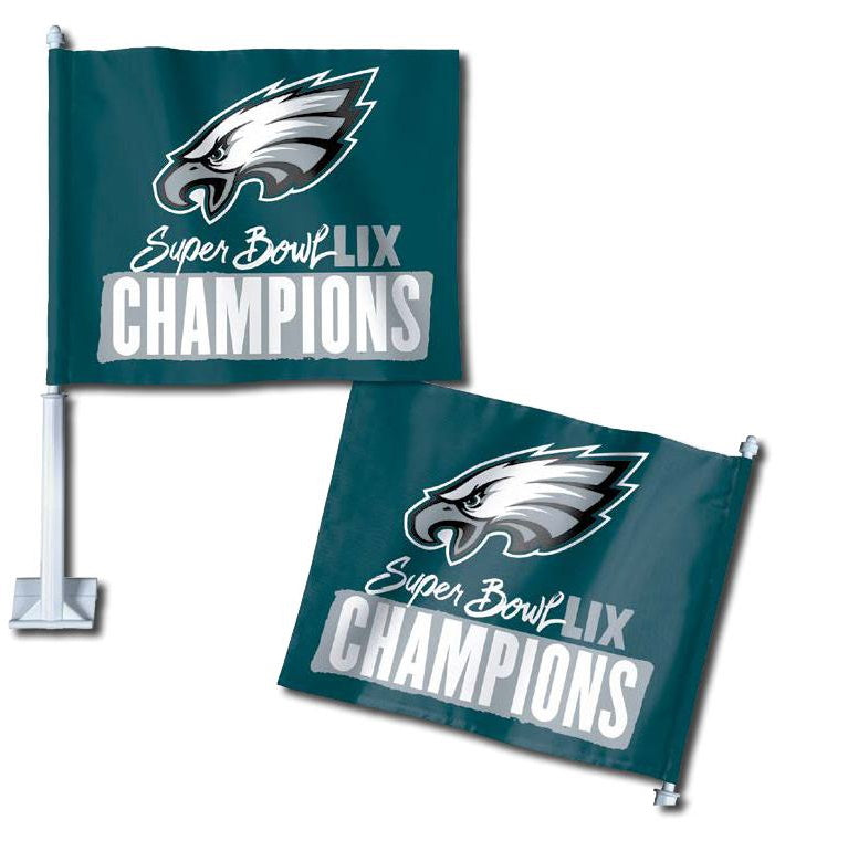 Philadelphia Eagles Super Bowl LIX Champions 2-Sided Car Flag - Sports Collectibles, Sports Memorabilia, Sports Fan Shop, Sports Gifts