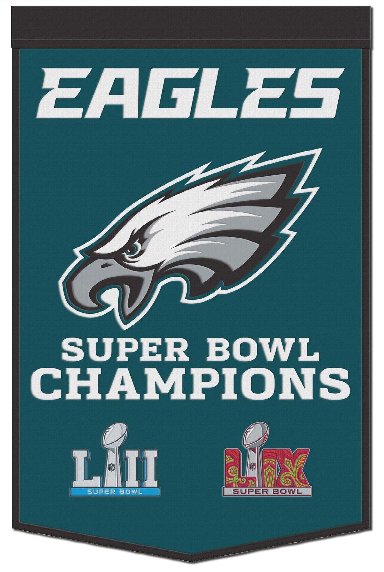 Philadelphia Eagles Super Bowl LIX Champions 24x38 Wool Banner - Sports Collectibles, Sports Memorabilia, Sports Fan Shop, Sports Gifts