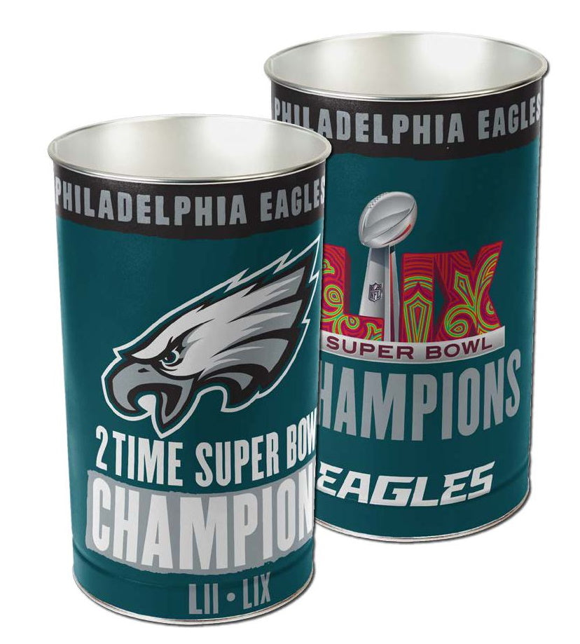 Philadelphia Eagles Super Bowl LIX Champions 15" Wastebasket - Sports Collectibles, Sports Memorabilia, Sports Fan Shop, Sports Gifts