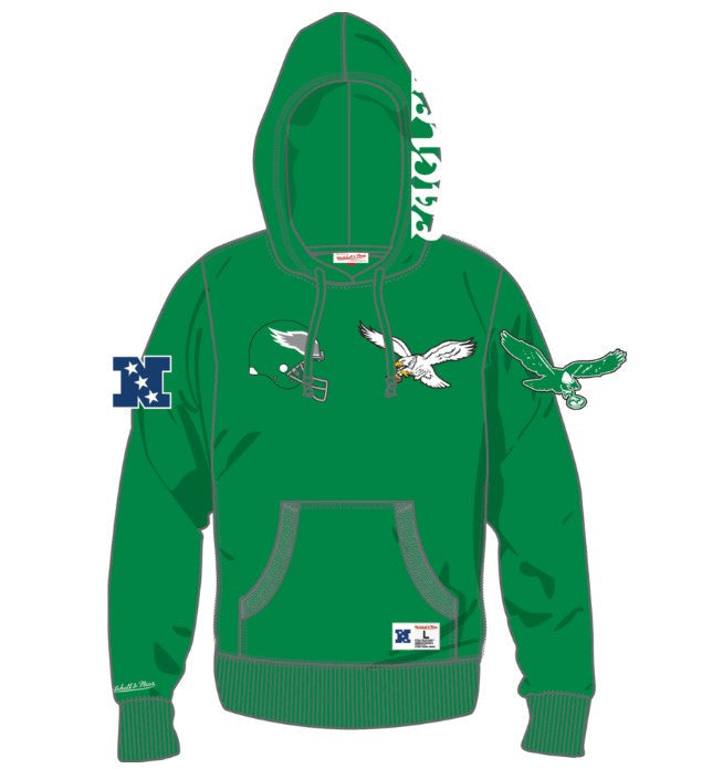 Philadelphia Eagles Mitchell & Ness Heritage City Connection Green Hoodie - Sports Collectibles, Sports Memorabilia, Sports Fan Shop, Sports Gifts