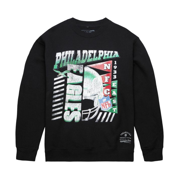 Philadelphia Eagles Mitchell & Ness Easy Cool Crewneck Sweatshirt - Sports Collectibles, Sports Memorabilia, Sports Fan Shop, Sports Gifts
