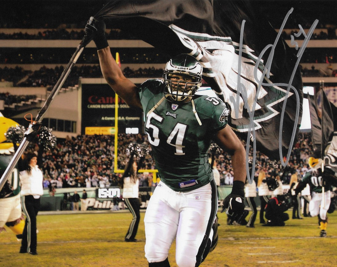 Jeremiah Trotter, Sr. Flag Philadelphia Eagles Autographed 11" x 14" Football Photo - Sports Collectibles, Sports Memorabilia, Sports Fan Shop, Sports Gifts