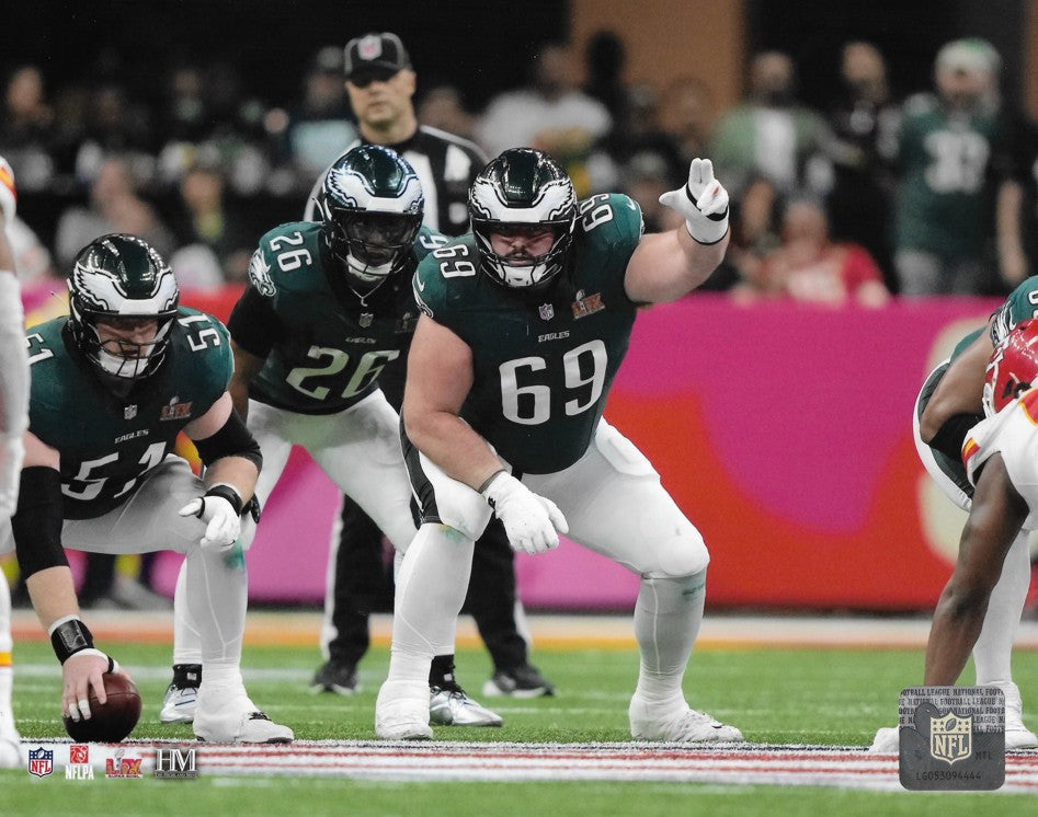 Landon Dickerson Super Bowl LIX Eagles Action Photo - Sports Gifts, Sports Memorabilia, Sports Collectibles, Fan Shop