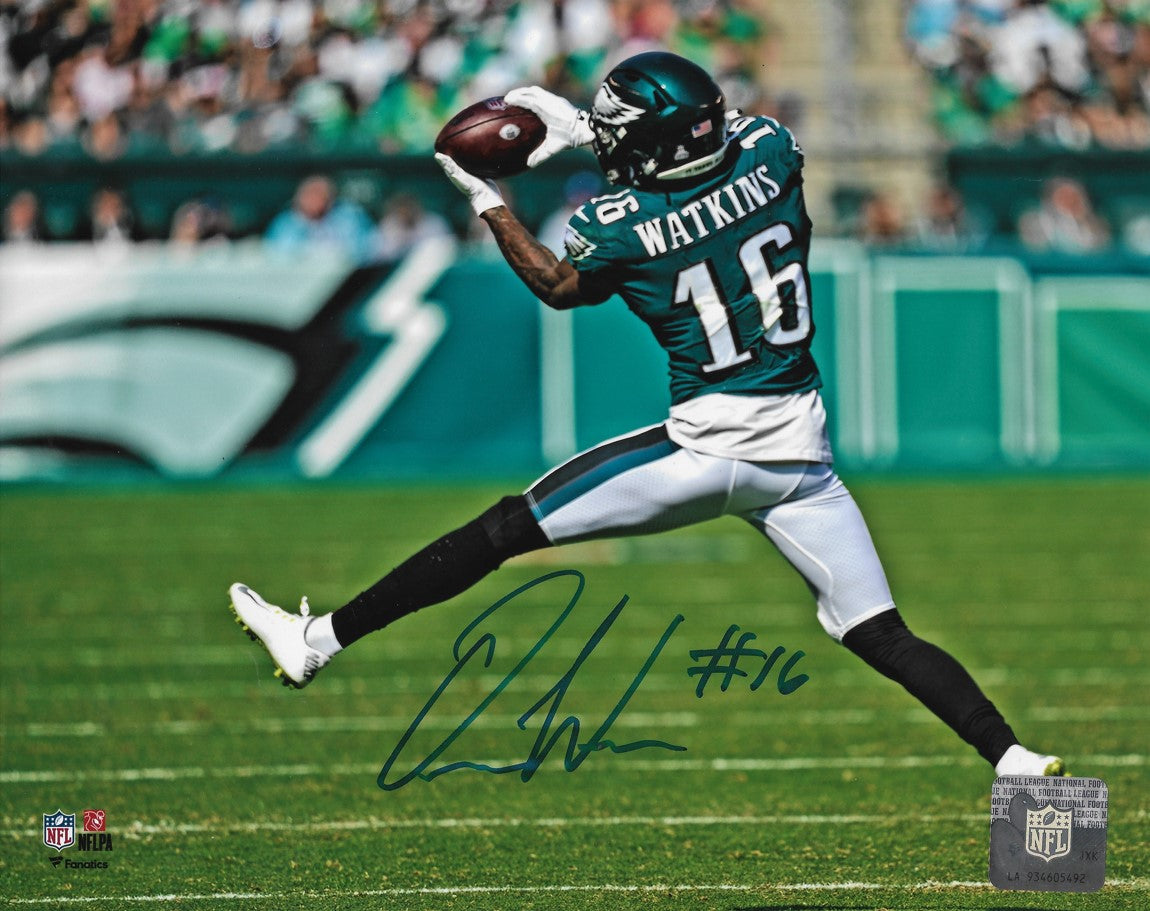Quez Watkins Catch Philadelphia Eagles Autographed 11" x 14" Football Photo - Sports Collectibles, Sports Memorabilia, Sports Fan Shop, Sports Gifts