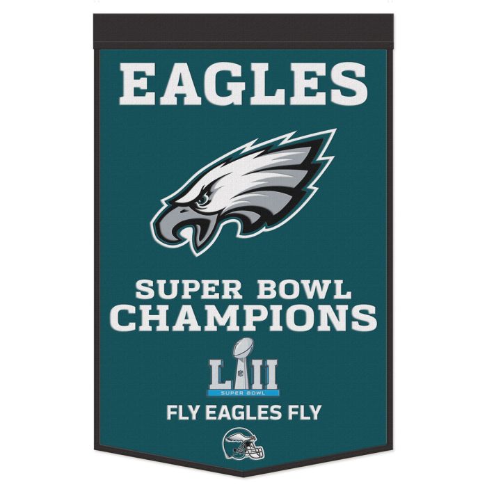 Philadelphia Eagles Super Bowl LII Champions 24" x 38" Wool Banner - Sports Collectibles, Sports Memorabilia, Sports Fan Shop, Sports Gifts