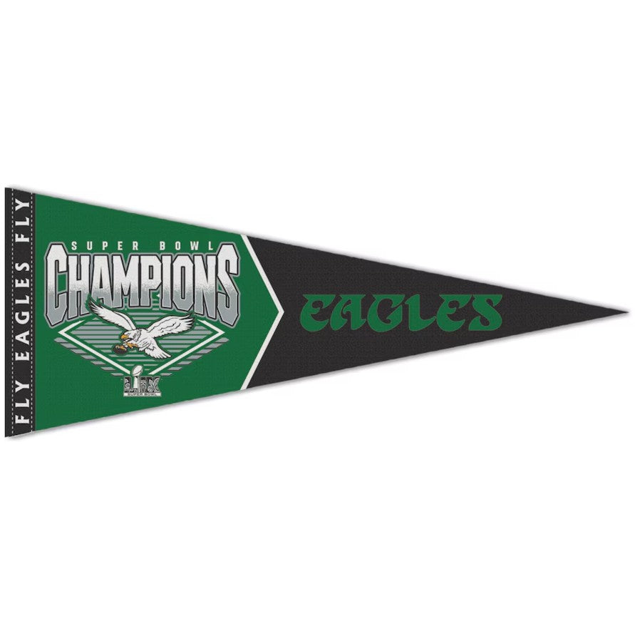 Philadelphia Eagles Super Bowl LIX Champions Retro Logo 12" x 30" Premium Pennant - Sports Collectibles, Sports Memorabilia, Sports Fan Shop, Sports Gifts