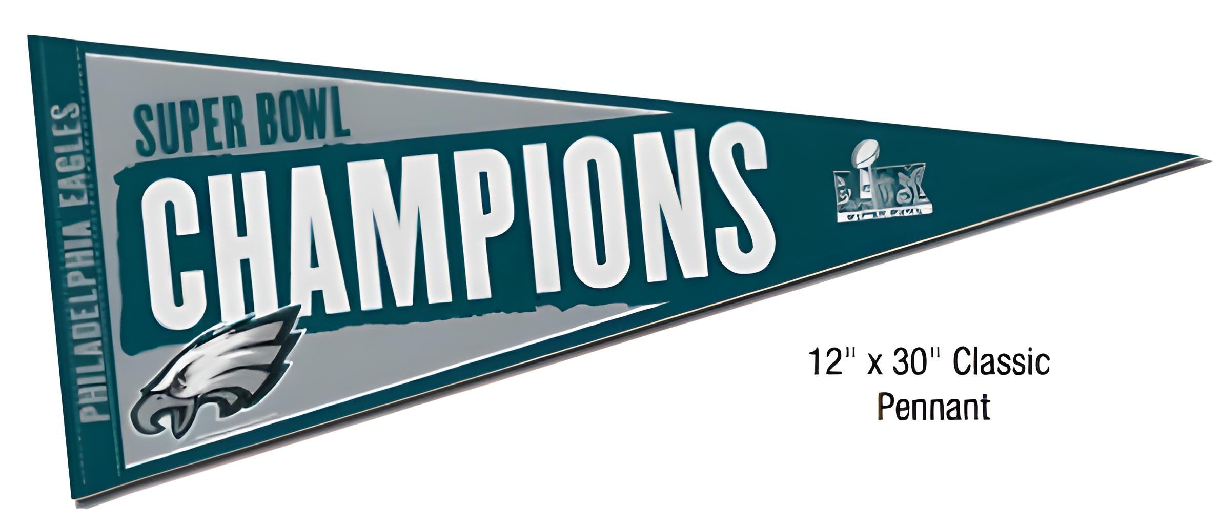 Philadelphia Eagles Super Bowl LIX Champions 12" x 30" Classic Pennant - Sports Collectibles, Sports Memorabilia, Sports Fan Shop, Sports Gifts