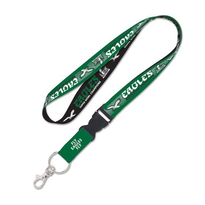Philadelphia Eagles Super Bowl LIX Champions Throwback Keychain Lanyard - Sports Collectibles, Sports Memorabilia, Sports Fan Shop, Sports Gifts