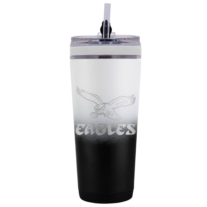 Philadelphia Eagles Throwback 26 oz Stainless Steel Ice Shaker Bottle - Sports Collectibles, Sports Memorabilia, Sports Fan Shop, Sports Gifts