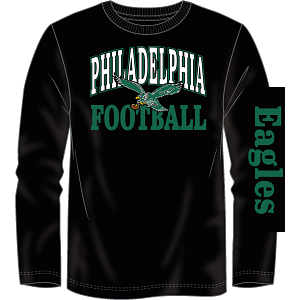 Philadelphia Eagles Throwback Wordmark Long Sleeve T-Shirt - Black - Sports Collectibles, Sports Memorabilia, Sports Fan Shop, Sports Gifts