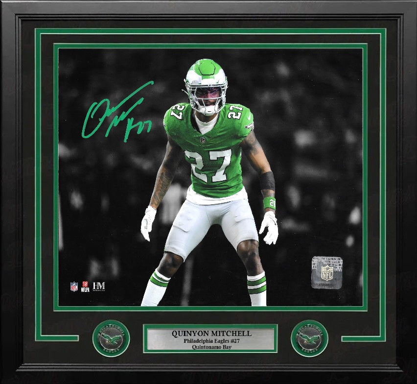 Quinyon Mitchell in Action Philadelphia Eagles Autographed 16" x 20" Framed Photo - Quintonamo Bay
