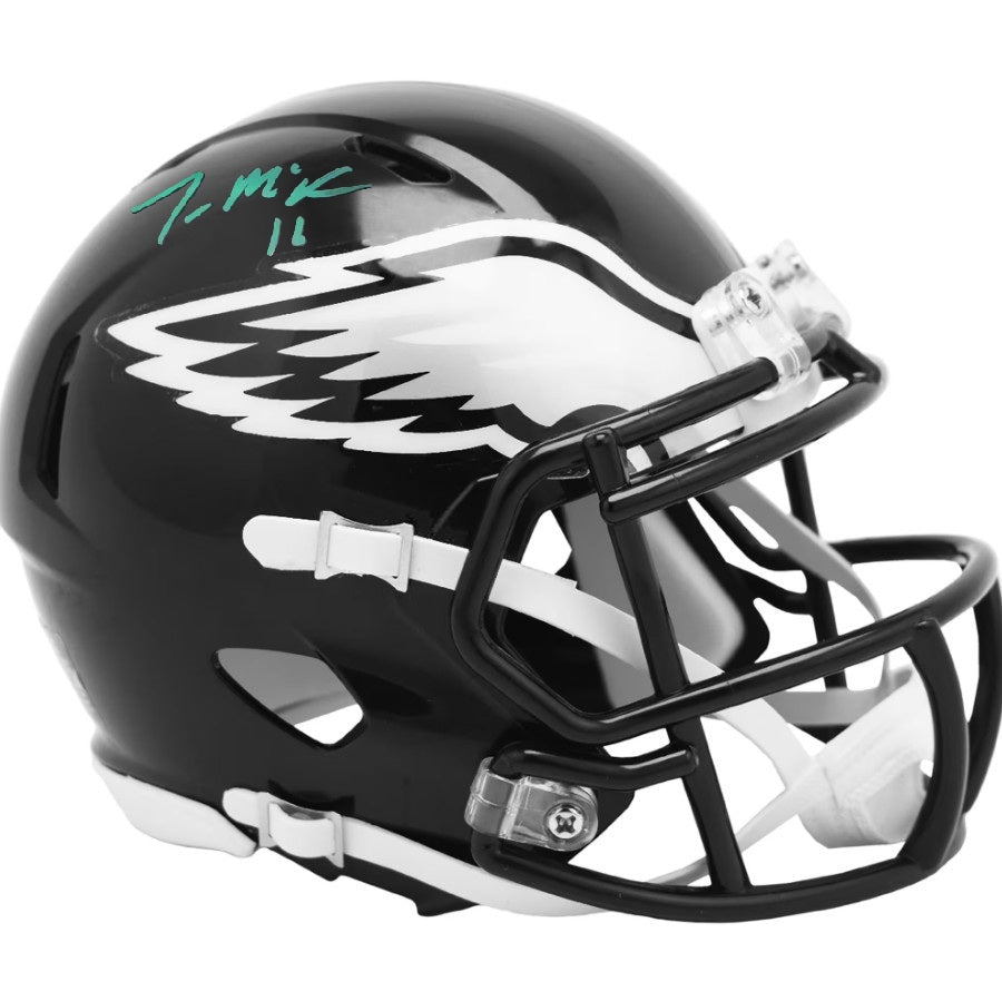 Tanner McKee Philadelphia Eagles Autographed Black Mini-Helmet - Sports Collectibles, Sports Memorabilia, Sports Fan Shop, Sports Gifts