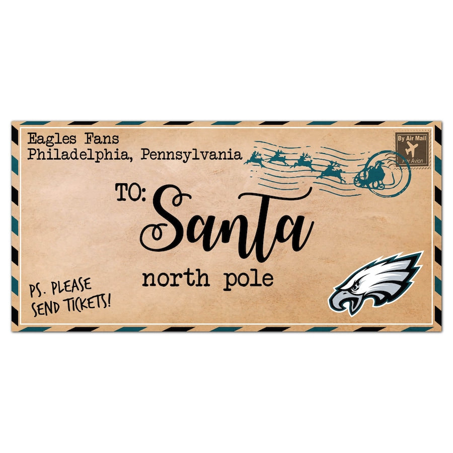 Philadelphia Eagles 6'' x 12'' Letter to Santa Sign - Sports Collectibles, Sports Memorabilia, Sports Fan Shop, Sports Gifts