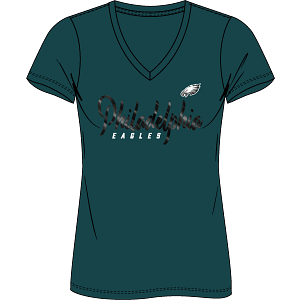 Philadelphia Eagles Women's Cotton Wordmark T-Shirt - Sports Collectibles, Sports Memorabilia, Sports Fan Shop, Sports Gifts