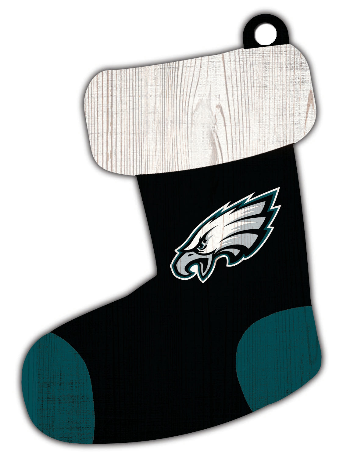 Philadelphia Eagles Wooden Stocking Ornament - Sports Collectibles, Sports Memorabilia, Sports Fan Shop, Sports Gifts