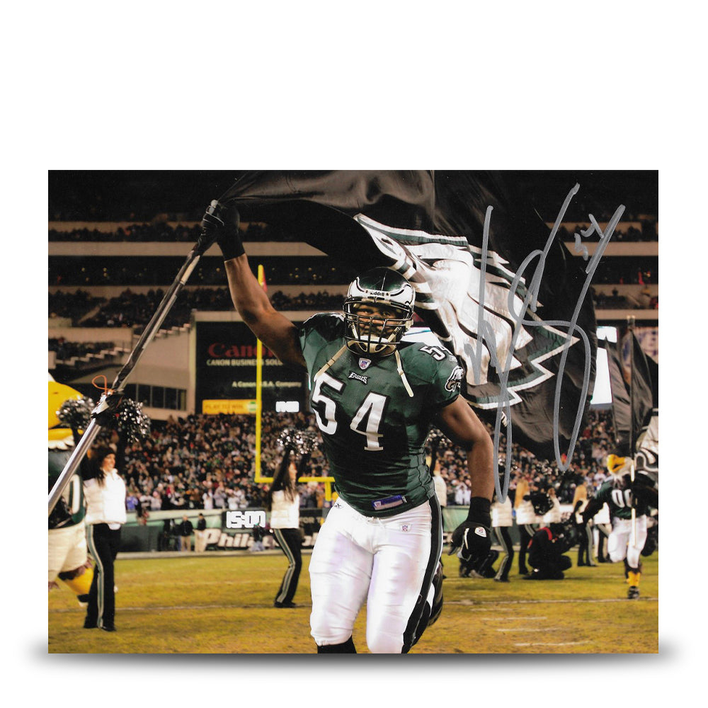 Jeremiah Trotter, Sr. Flag Philadelphia Eagles Autographed 11" x 14" Football Photo - Sports Collectibles, Sports Memorabilia, Sports Fan Shop, Sports Gifts