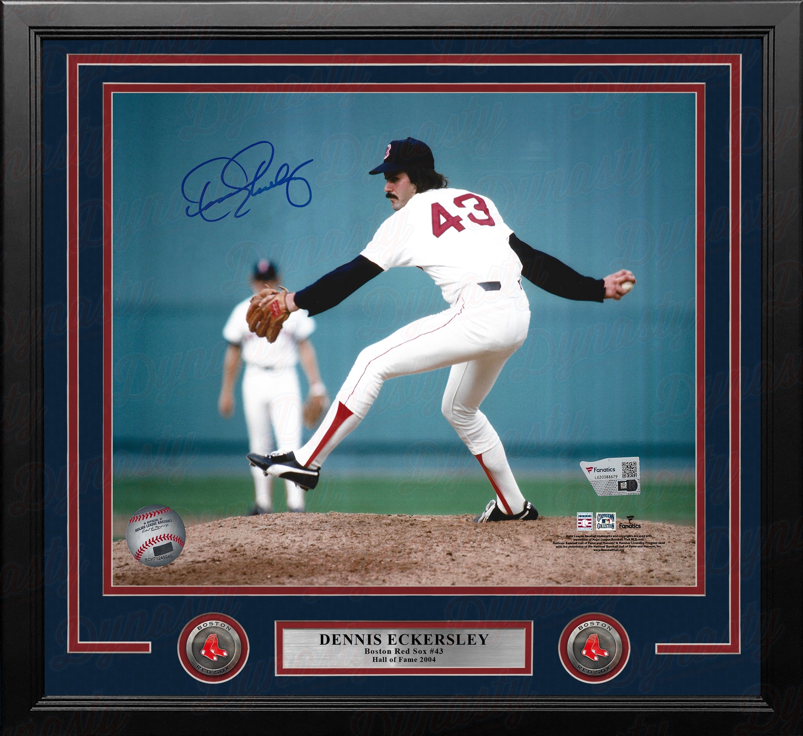Dennis Eckersley in Action Boston Red Sox Autographed 16" x 20" Framed Baseball Photo - Sports Collectibles, Sports Memorabilia, Sports Fan Shop, Sports Gifts