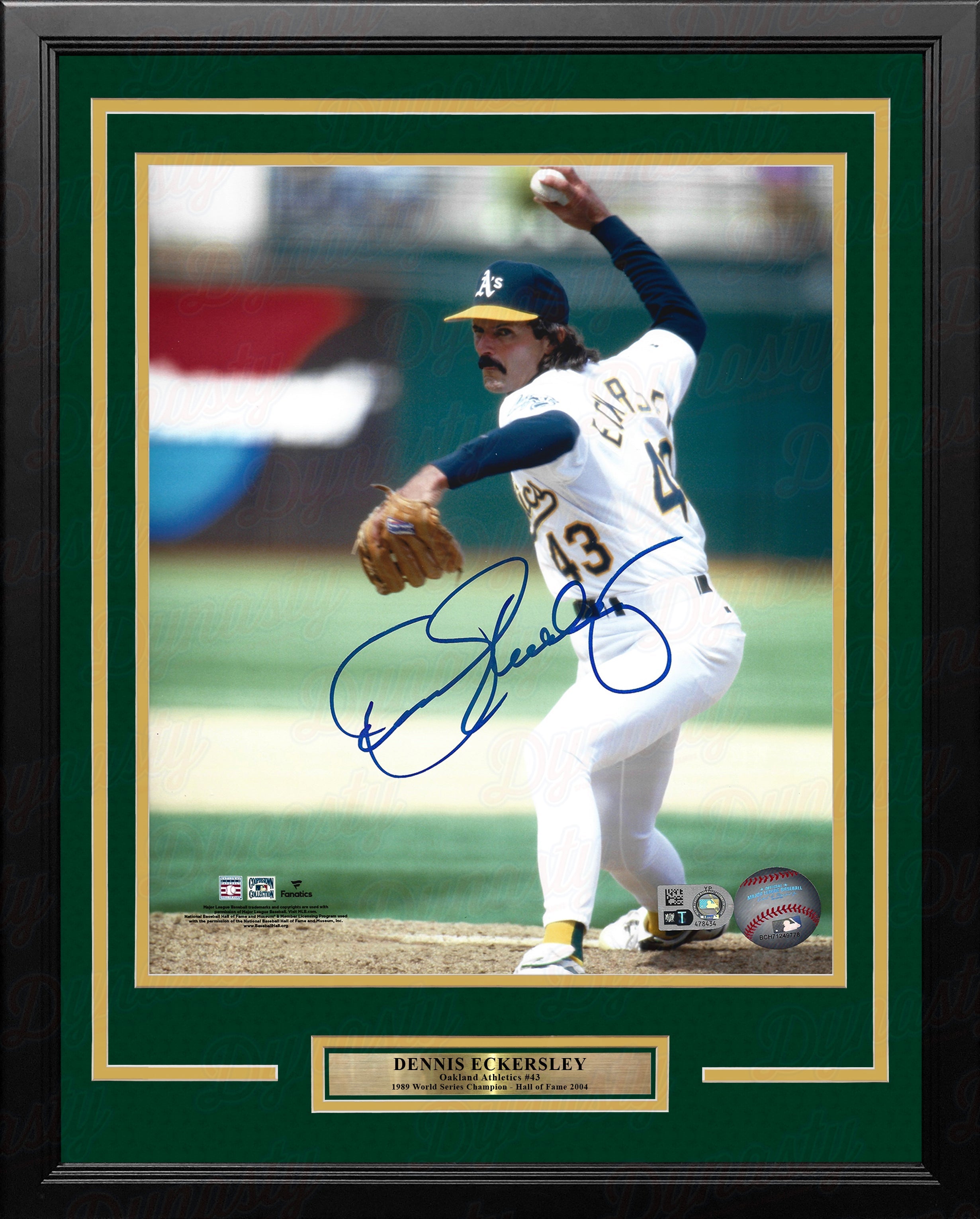 Dennis Eckersley in Action Oakland Athletics Autographed 16" x 20" Framed Baseball Photo - Sports Collectibles, Sports Memorabilia, Sports Fan Shop, Sports Gifts