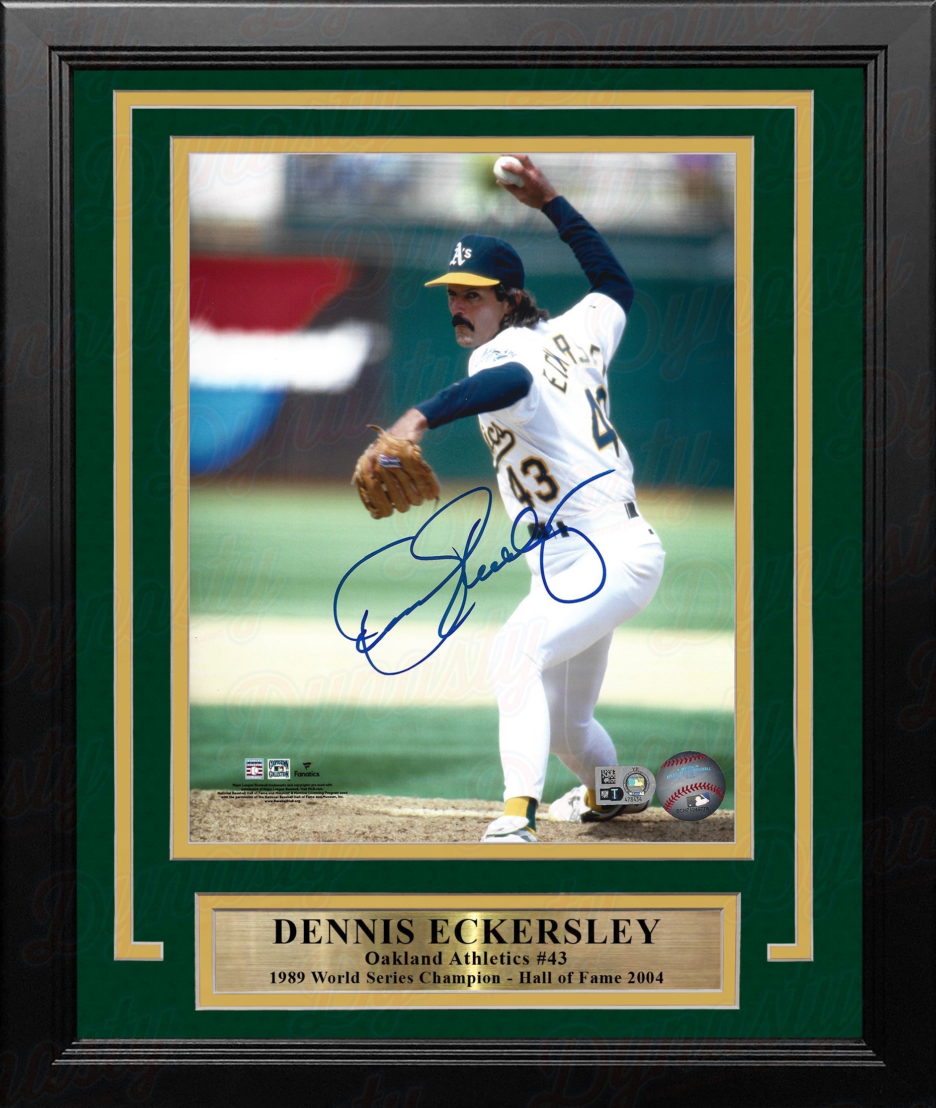 Dennis Eckersley in Action Oakland Athletics Autographed 8" x 10" Framed Baseball Photo - Sports Collectibles, Sports Memorabilia, Sports Fan Shop, Sports Gifts