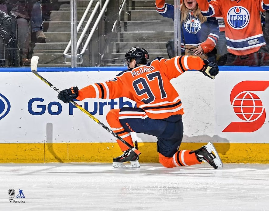 Connor McDavid Celebration Edmonton Oilers 8" x 10" Hockey Photo - Sports Collectibles, Sports Memorabilia, Sports Fan Shop, Sports Gifts