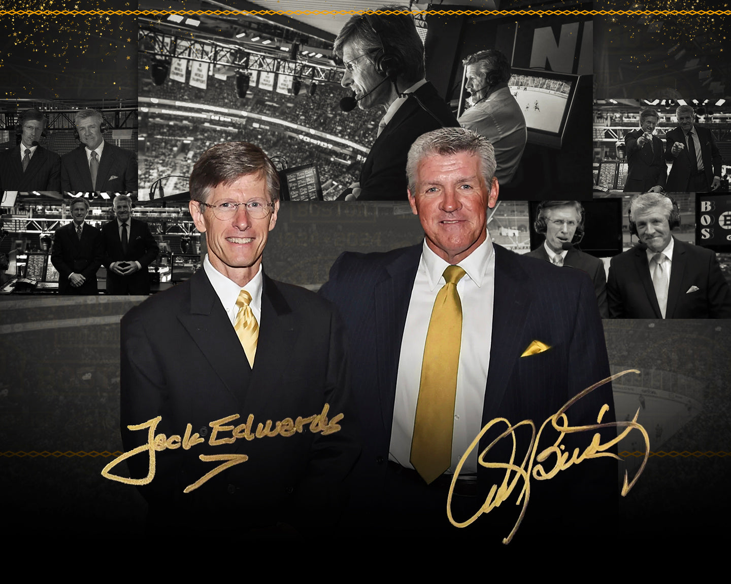 Jack Edwards & Andy Brickley Boston Bruins Autographed 8" x 10" Collage Hockey Photo - Sports Collectibles, Sports Memorabilia, Sports Fan Shop, Sports Gifts