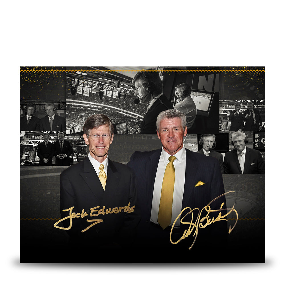 Jack Edwards & Andy Brickley Boston Bruins Autographed 8" x 10" Collage Hockey Photo - Sports Collectibles, Sports Memorabilia, Sports Fan Shop, Sports Gifts