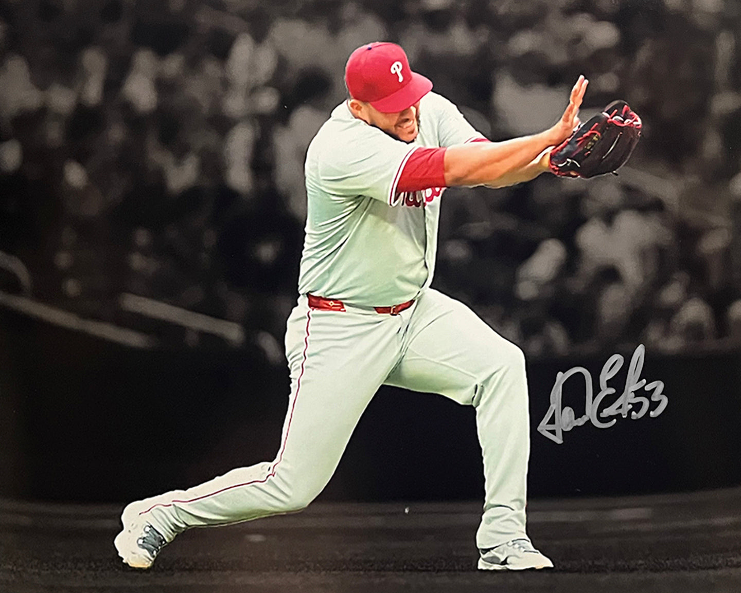 Carlos Estevez Kamehameha Pose Autographed Philadelphia Phillies 8" x 10" Blackout Baseball Photo - Sports Collectibles, Sports Memorabilia, Sports Fan Shop, Sports Gifts