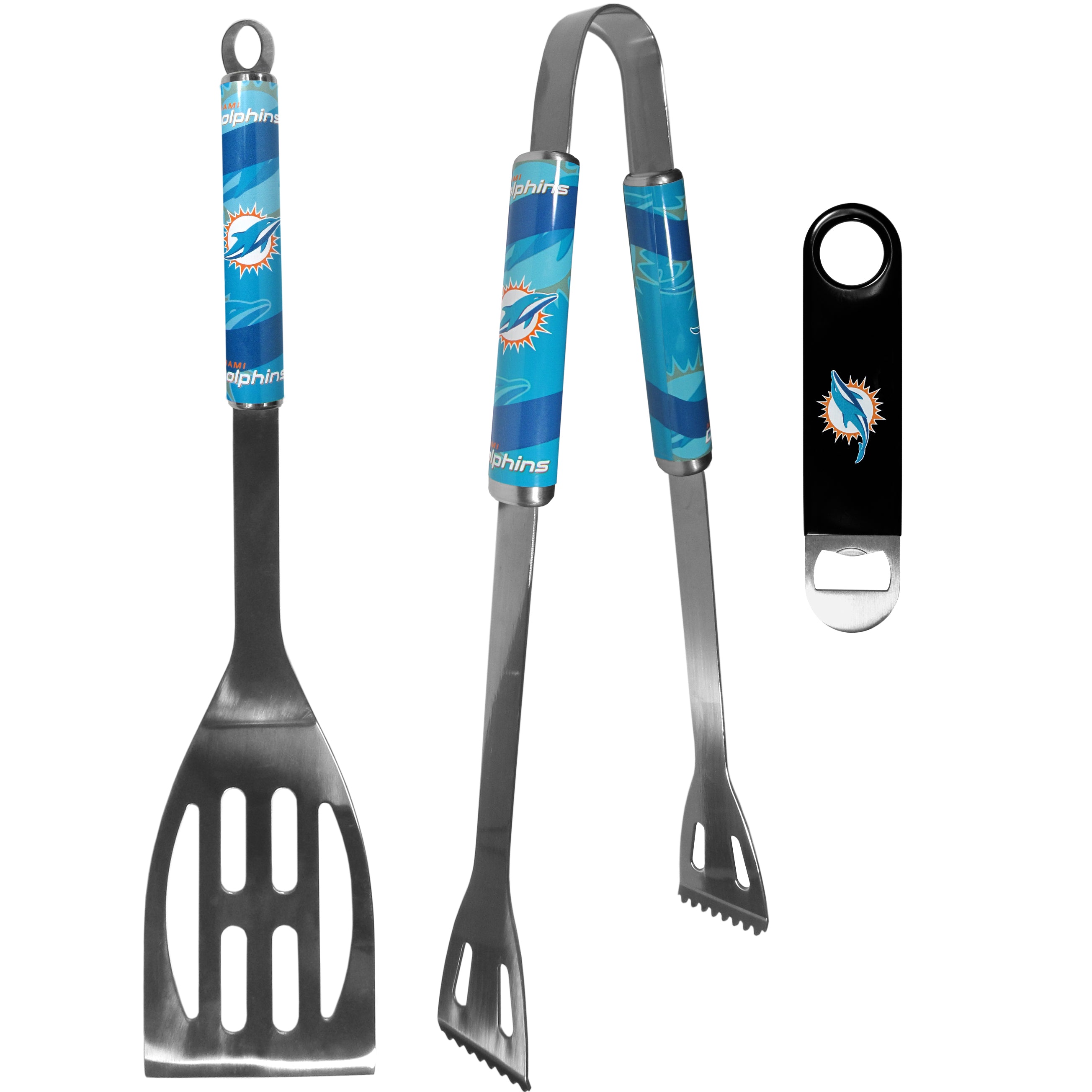 Miami Dolphins 2 pc BBQ Set and Bottle Opener