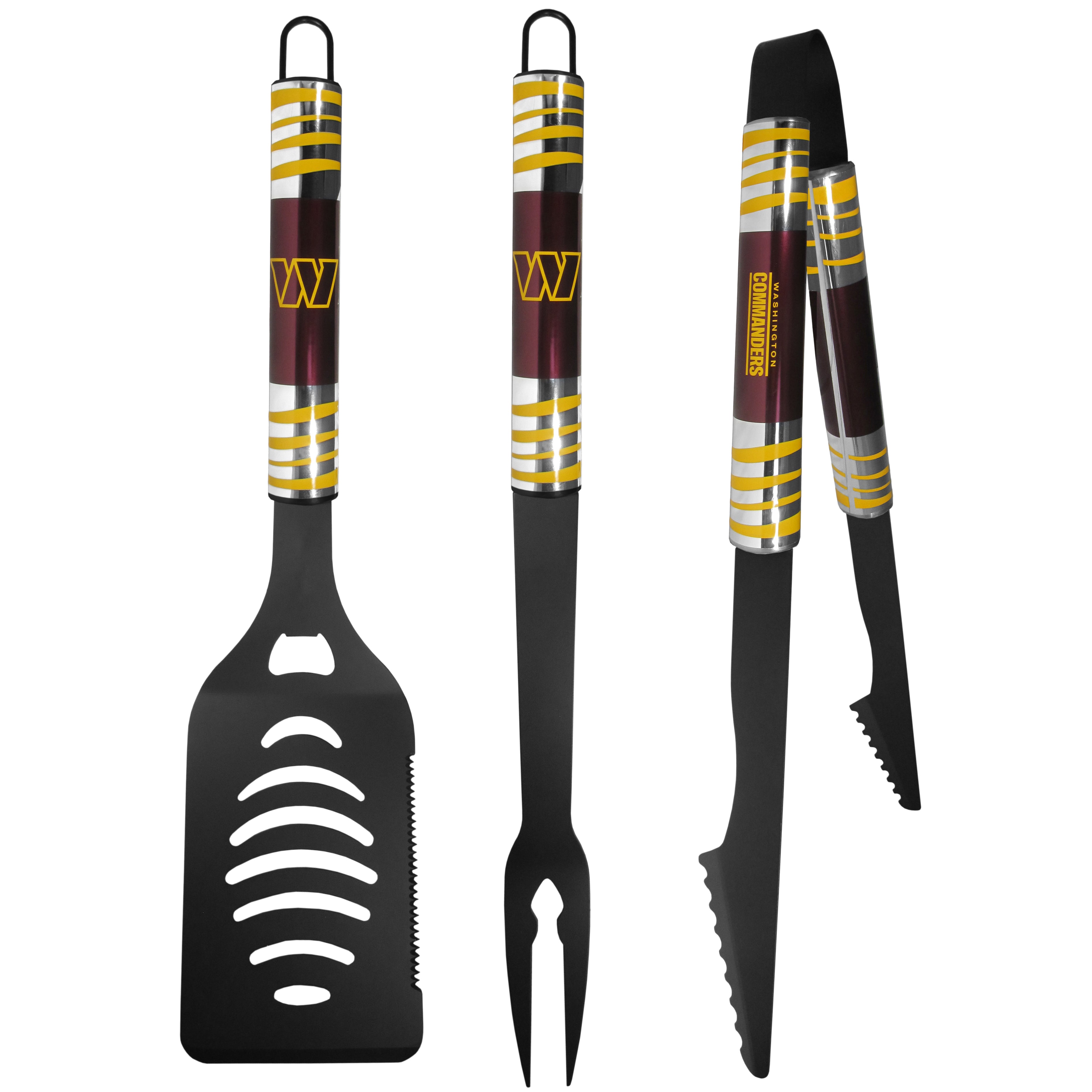Washington Commanders 3 pc Black Tailgater BBQ Set - Sports Collectibles, Sports Memorabilia, Sports Fan Shop, Sports Gifts