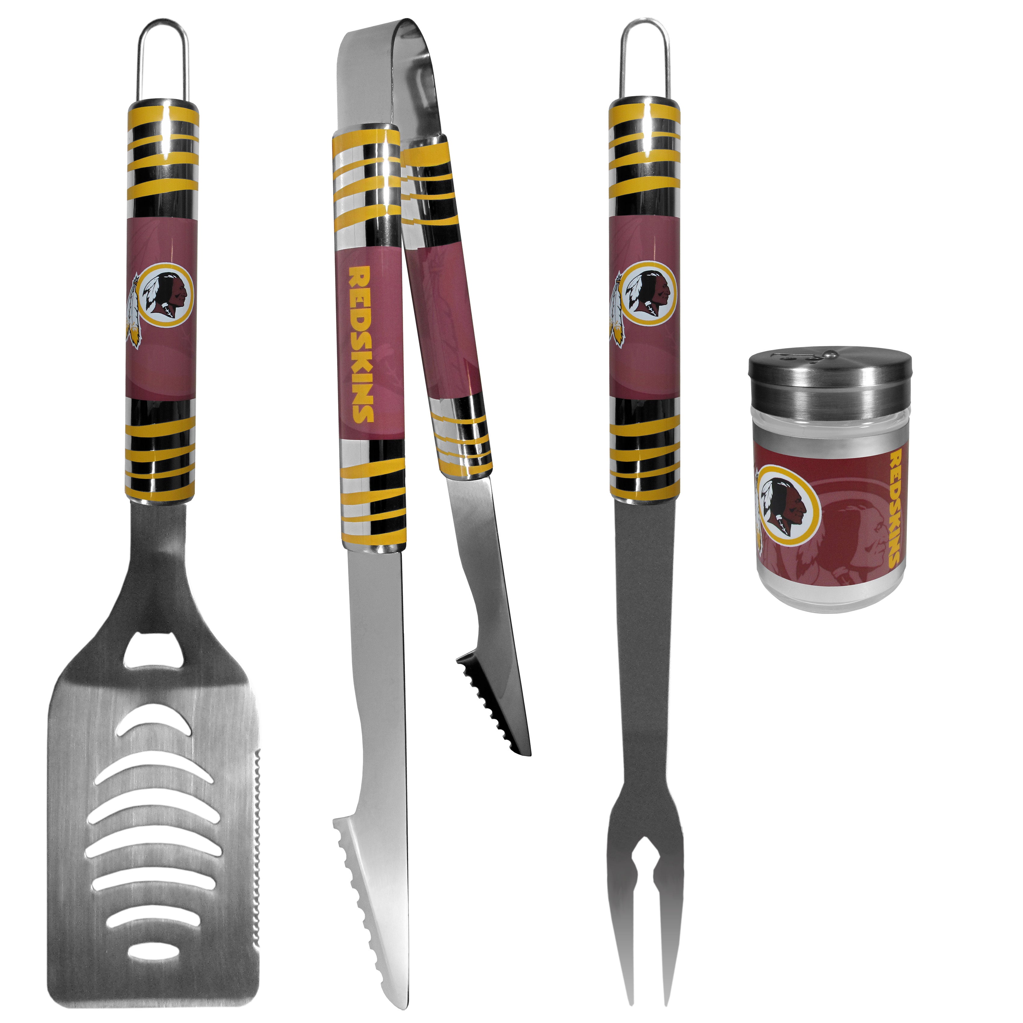 Washington Commanders 3 pc Tailgater BBQ Set and Season Shaker - Sports Collectibles, Sports Memorabilia, Sports Fan Shop, Sports Gifts