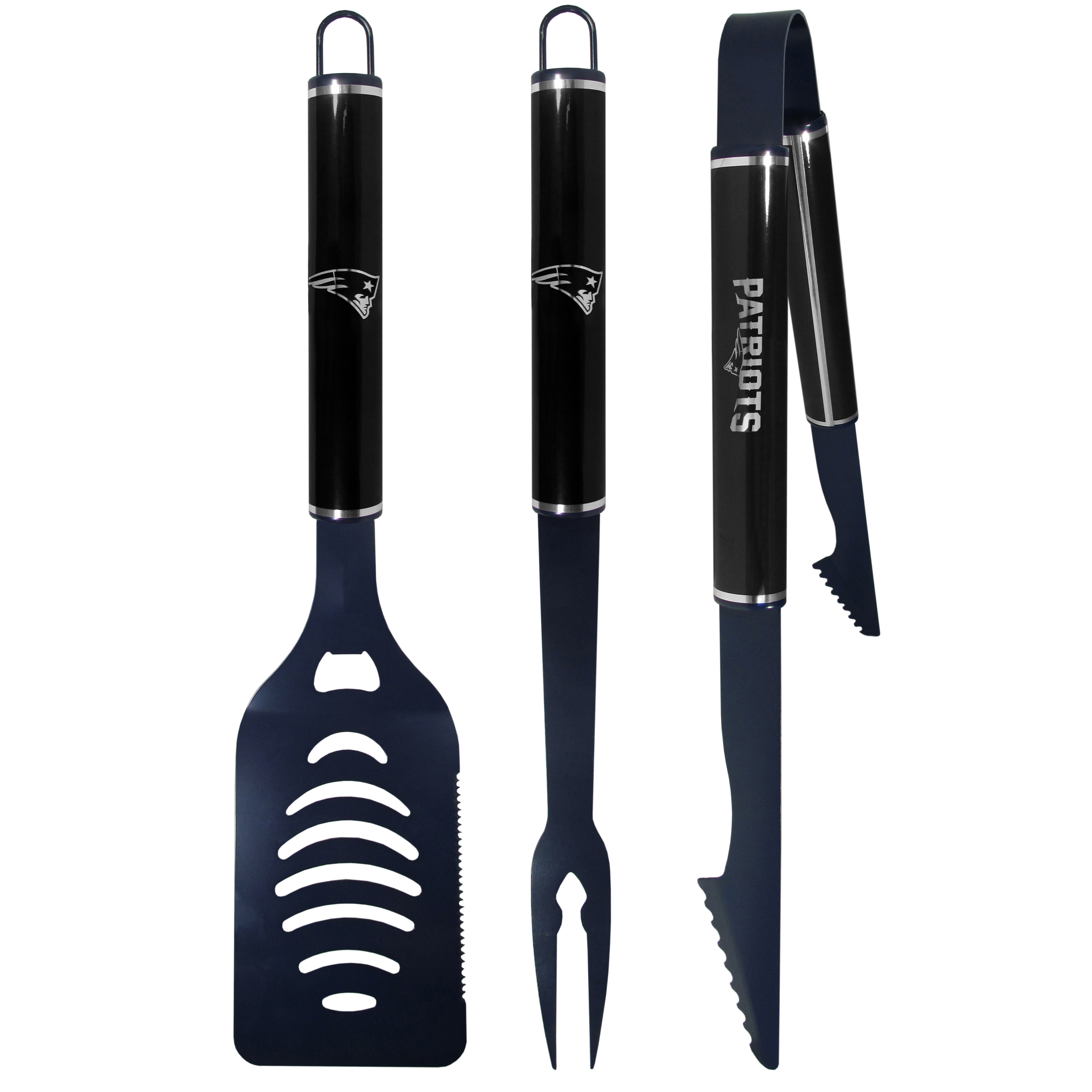 New England Patriots 3 pc Color and Black BBQ Set
