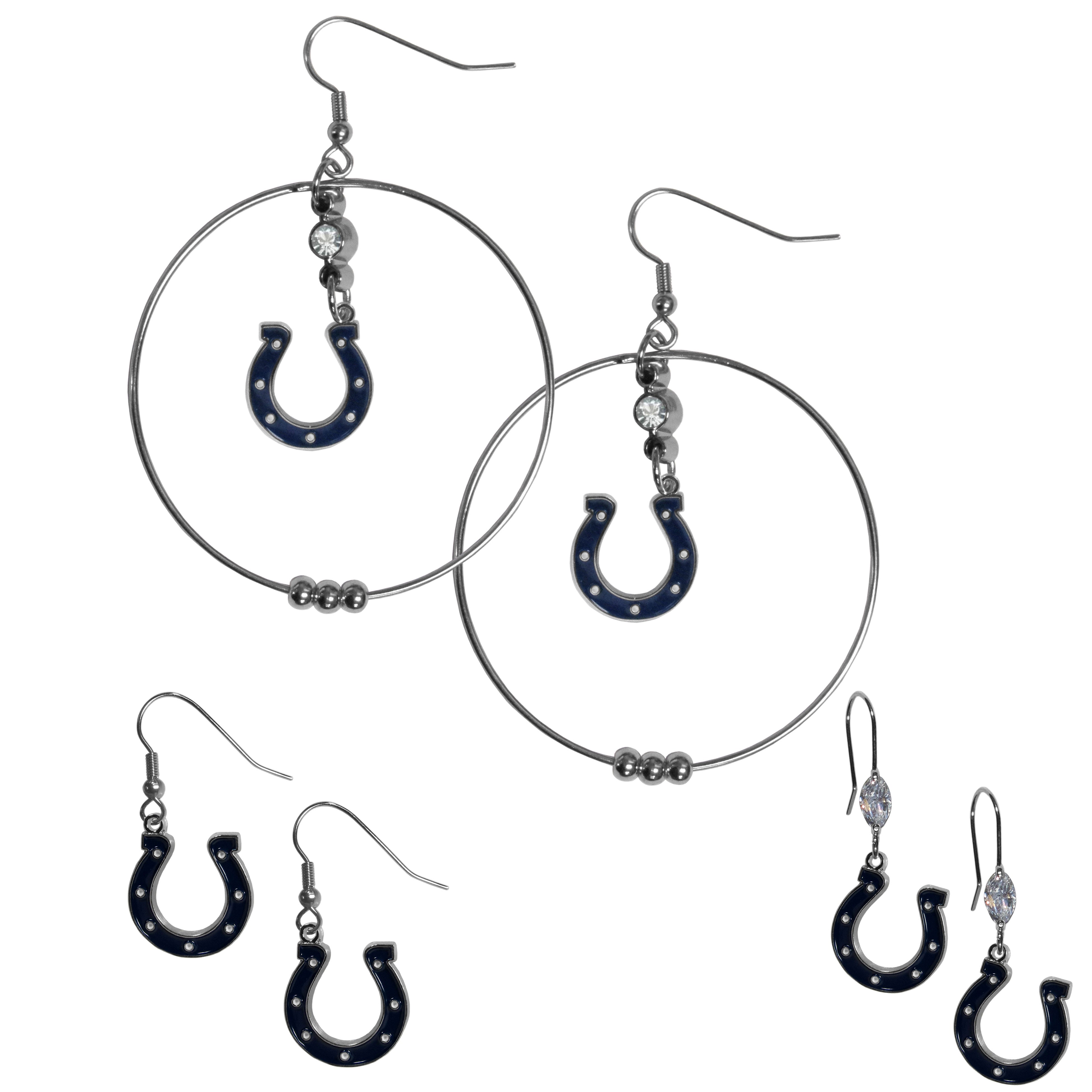 Indianapolis Colts Earring Mix, Hoops and Dangle