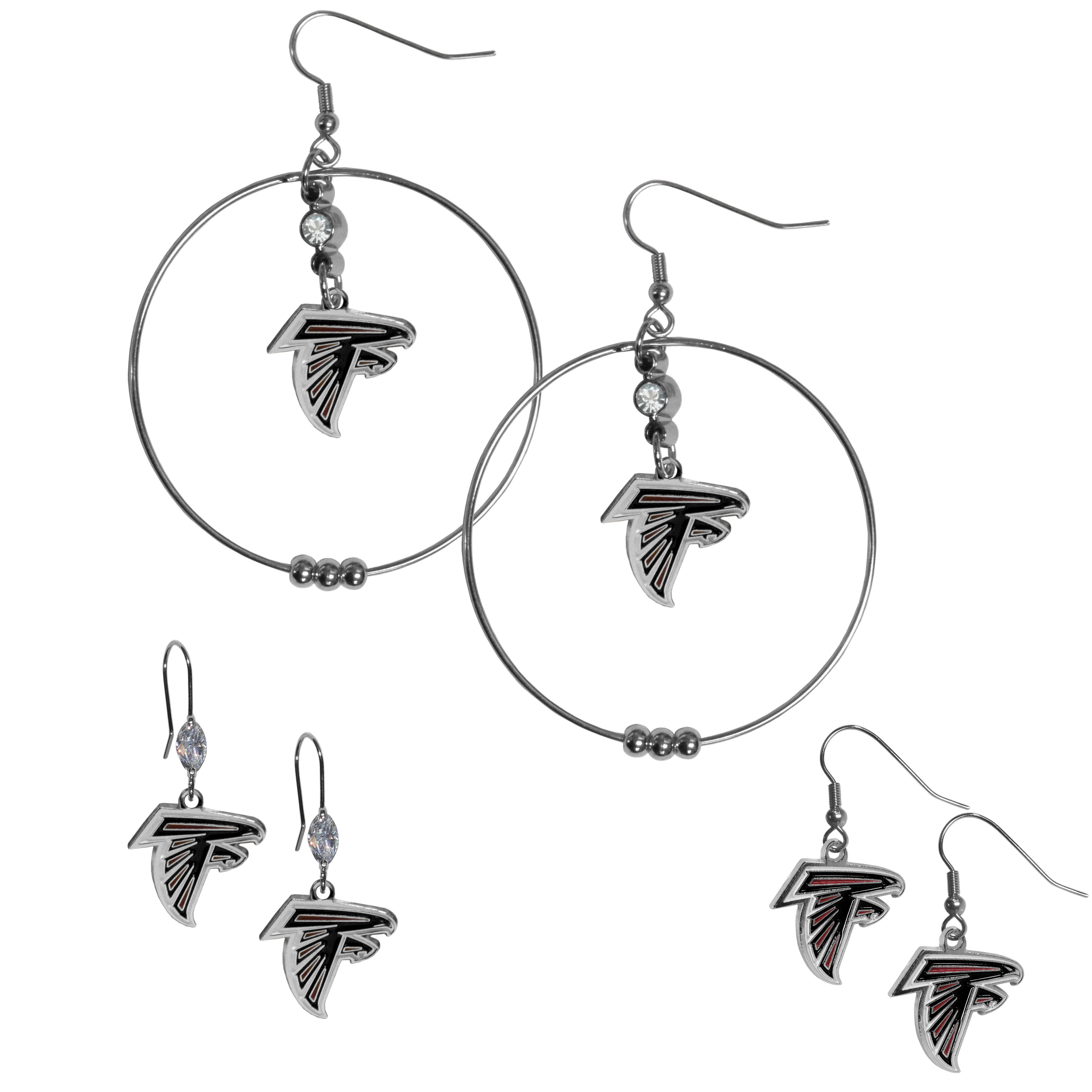 Atlanta Falcons Earring Mix, Hoops and Dangle