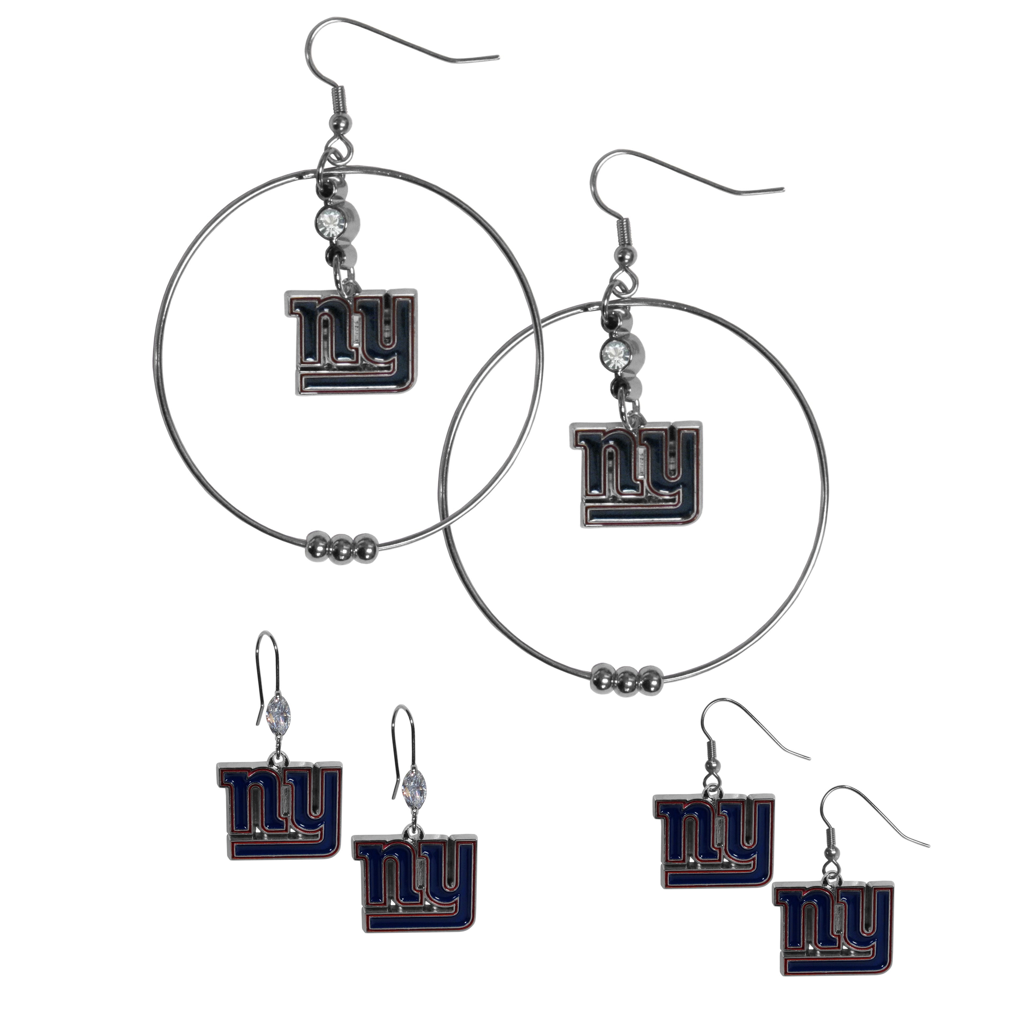 New York Giants Earring Mix, Hoops and Dangle