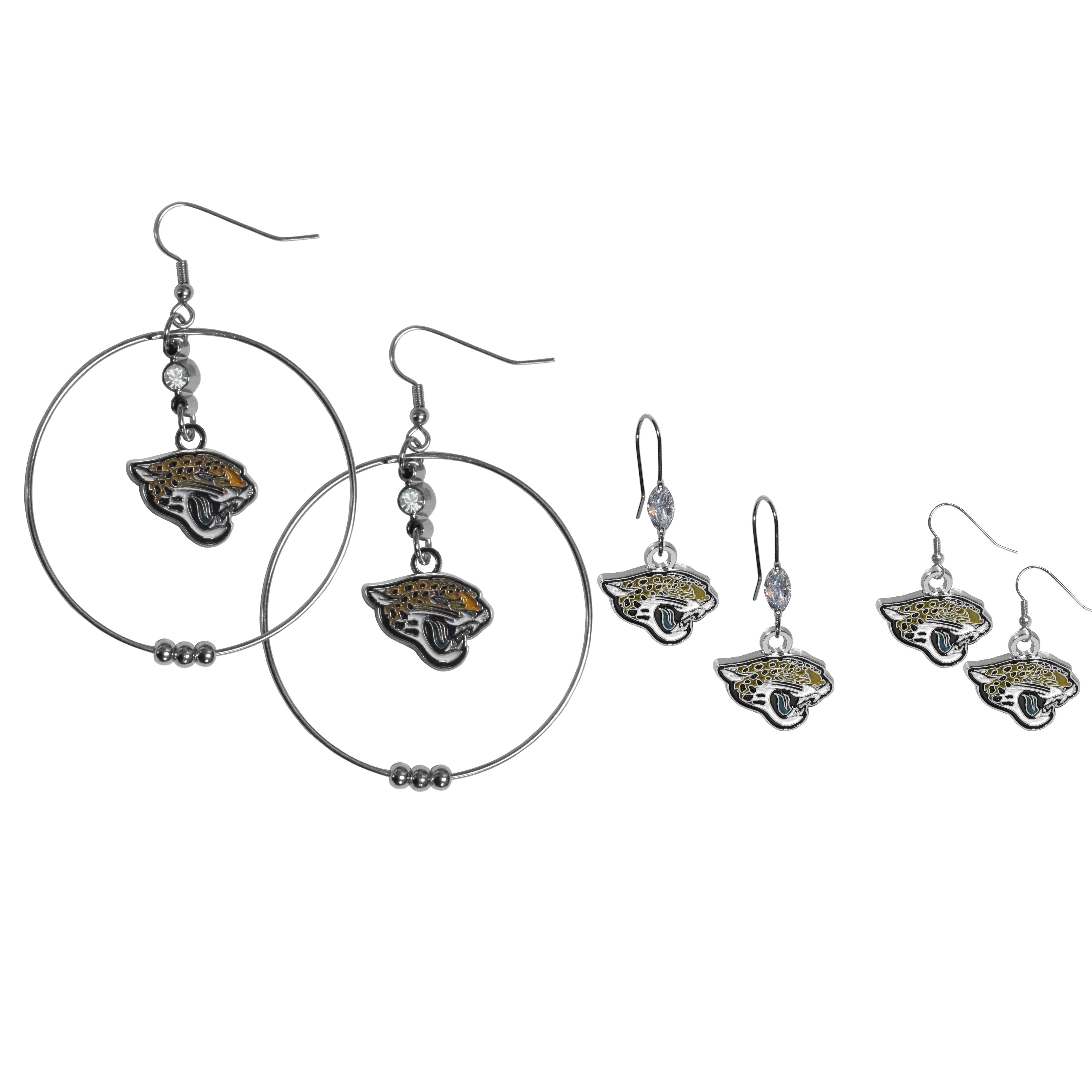 Jacksonville Jaguars Earring Mix, Hoops and Dangle