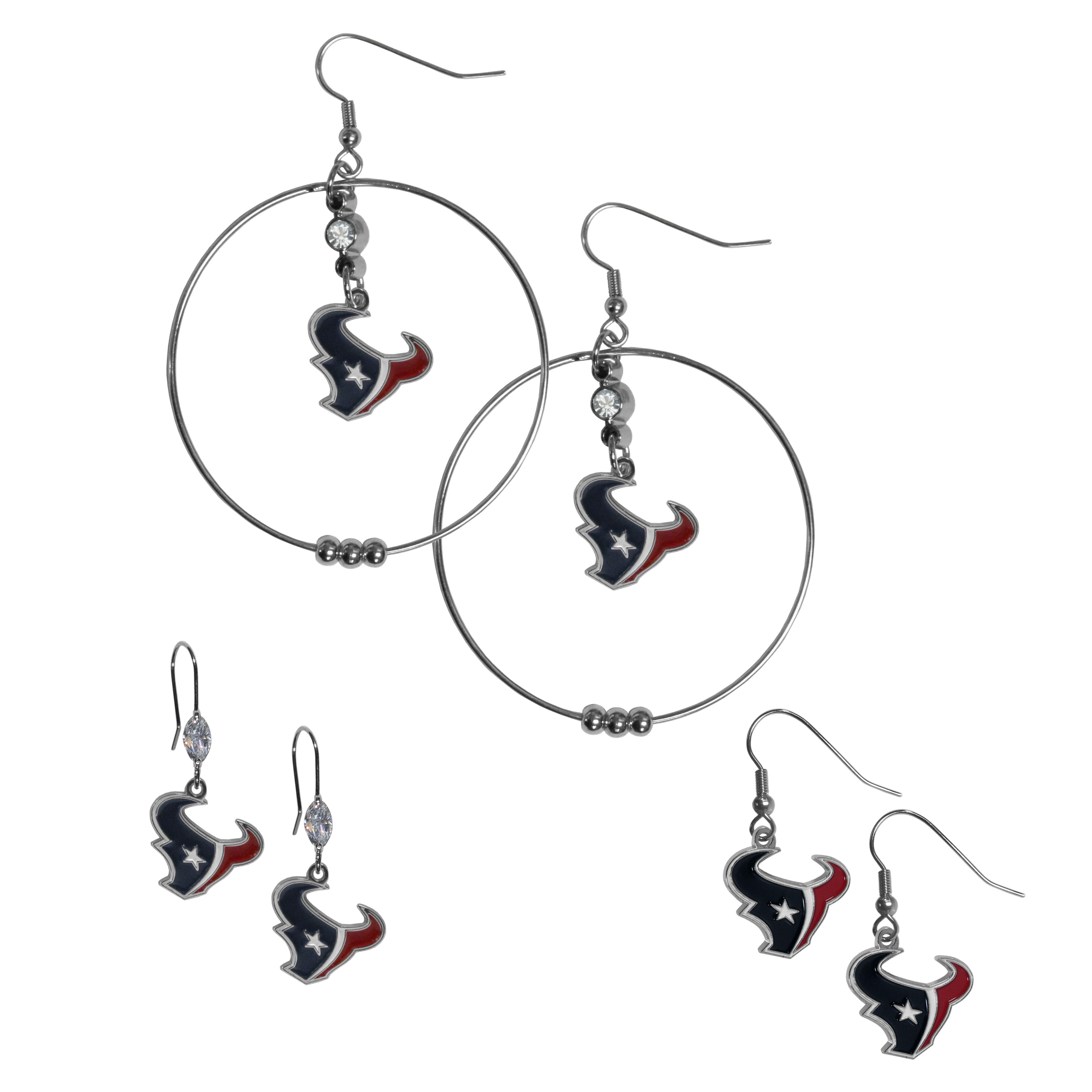 Houston Texans Earring Mix, Hoops and Dangle