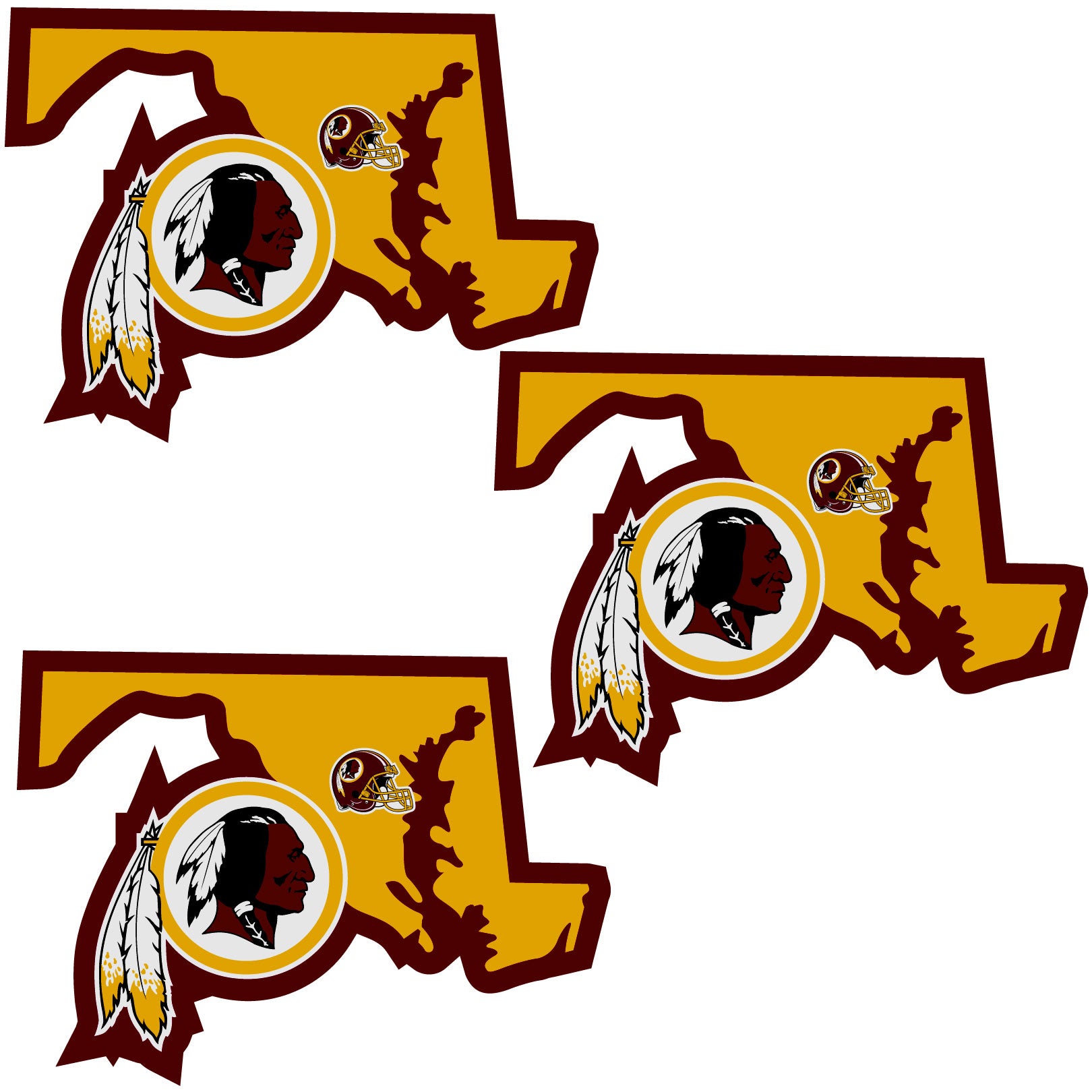Washington Commanders Home State Decal, 3pk - Sports Collectibles, Sports Memorabilia, Sports Fan Shop, Sports Gifts