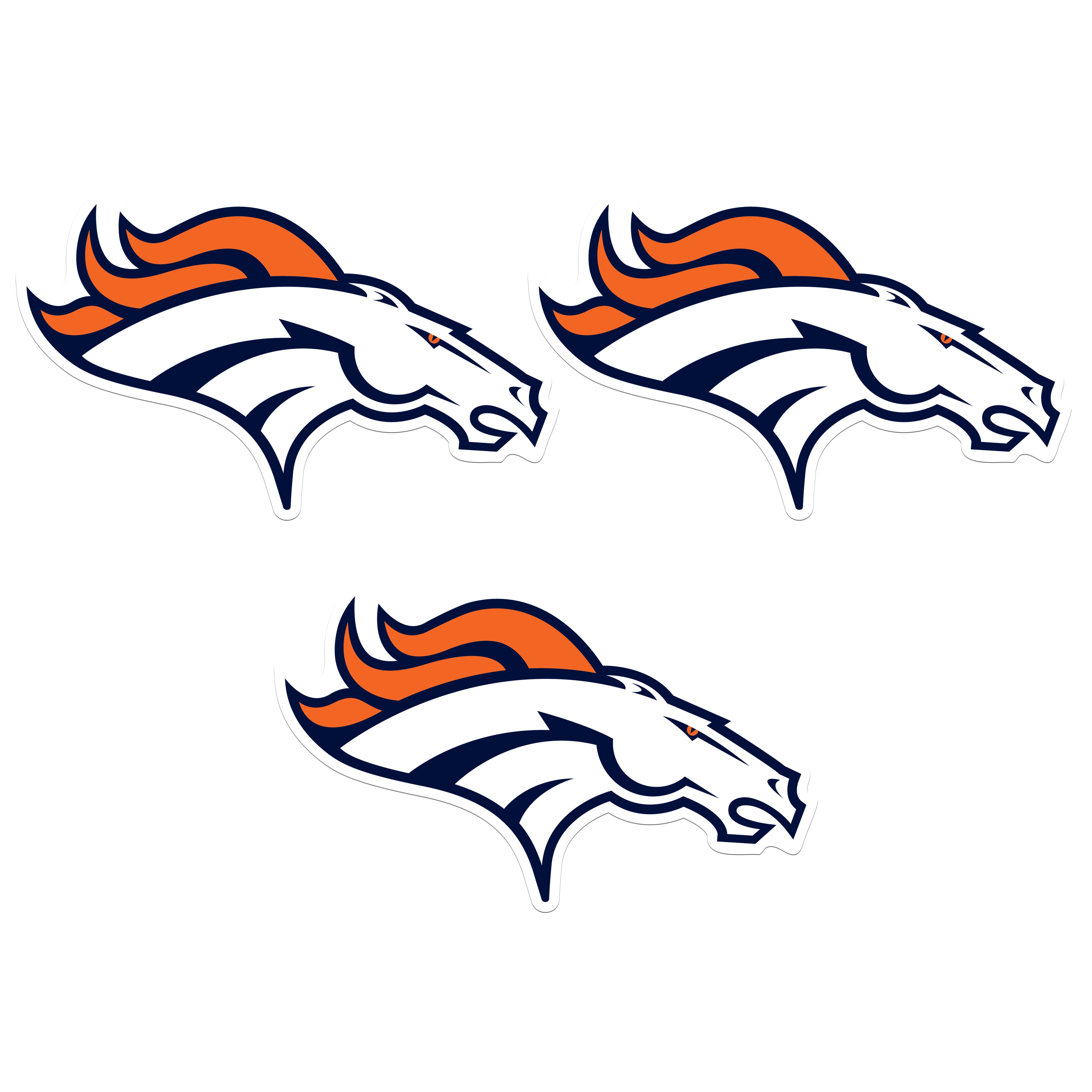Denver Broncos Auto Decal 3 Pack