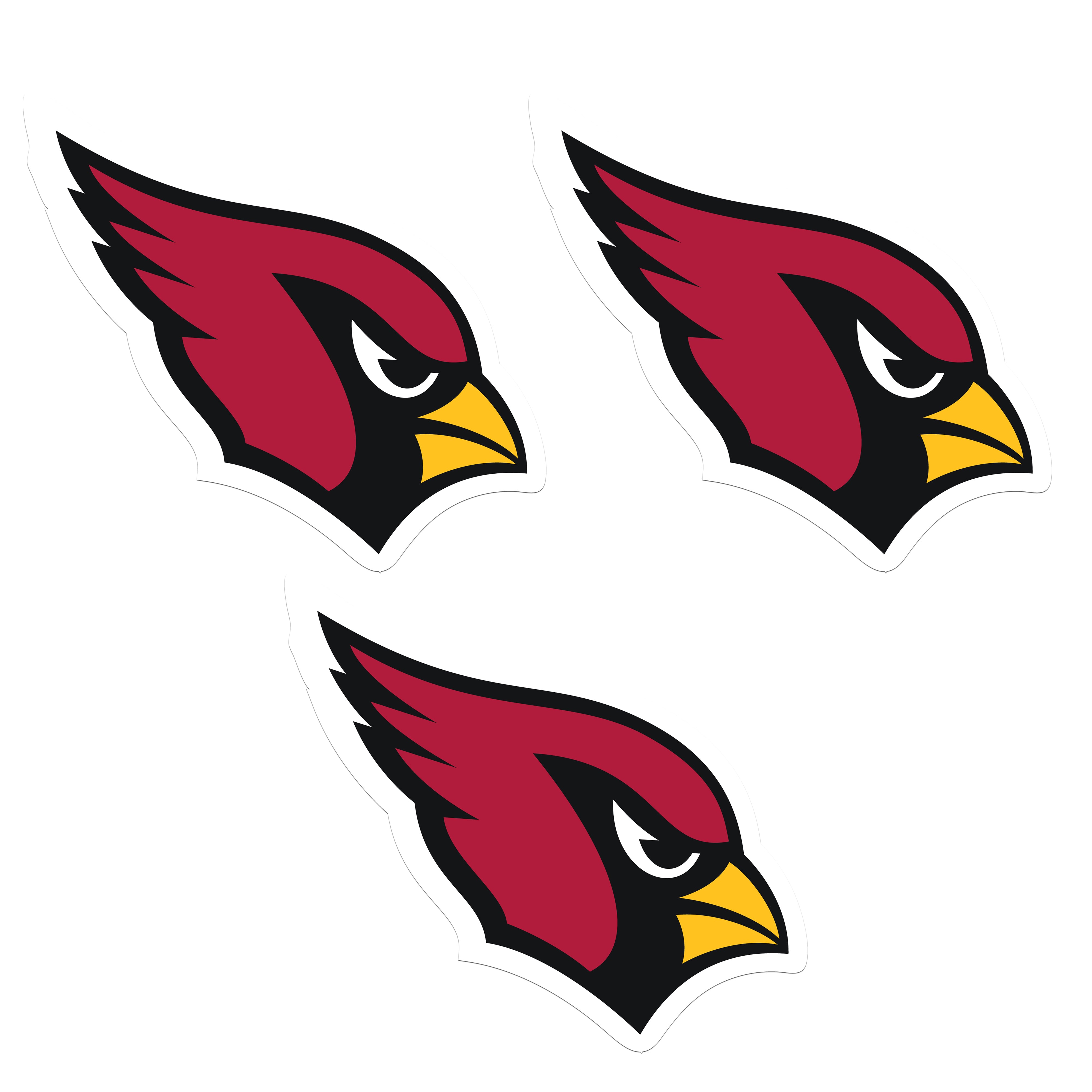 Arizona Cardinals Auto Decal 3 Pack