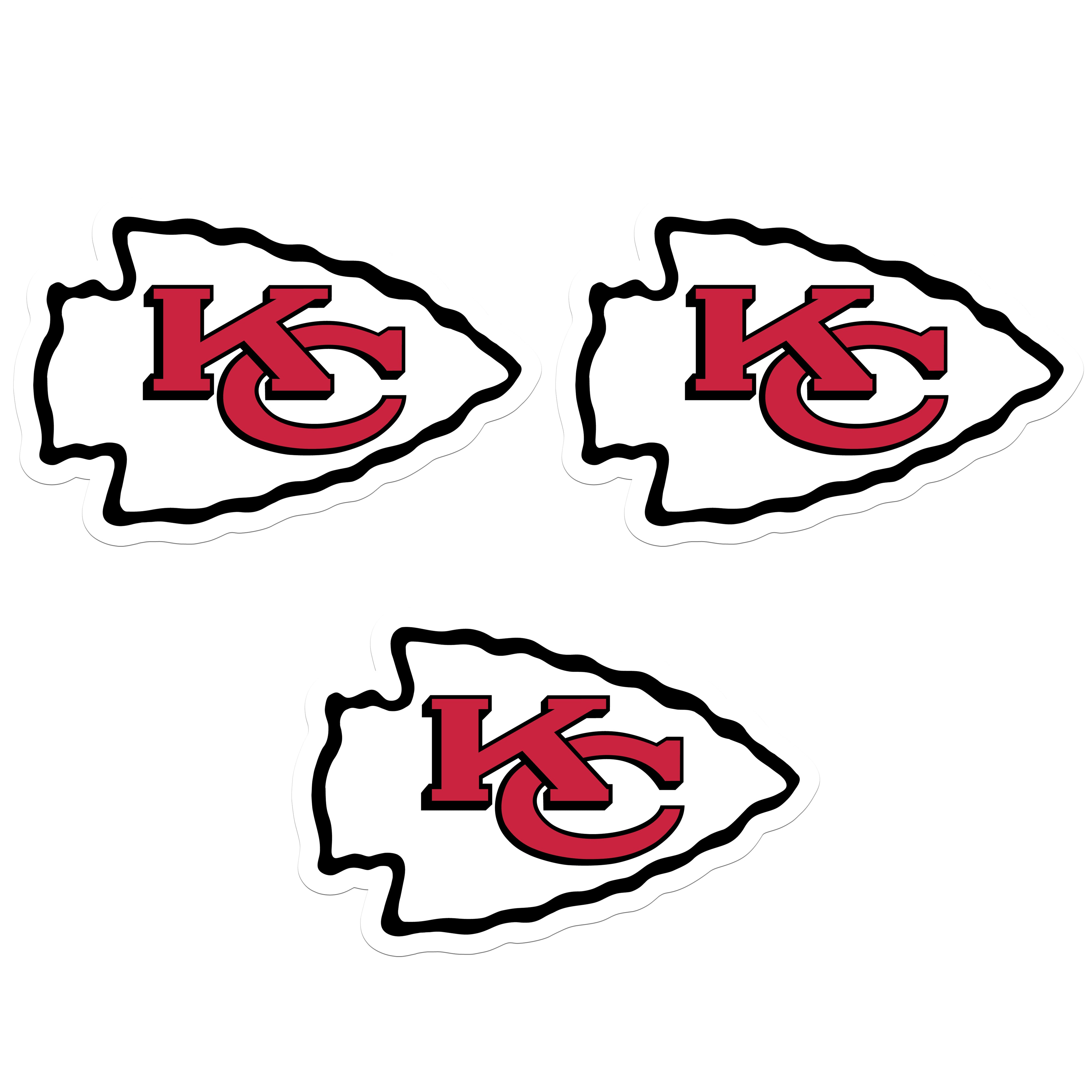 Kansas City Chiefs Auto Decal 3 Pack