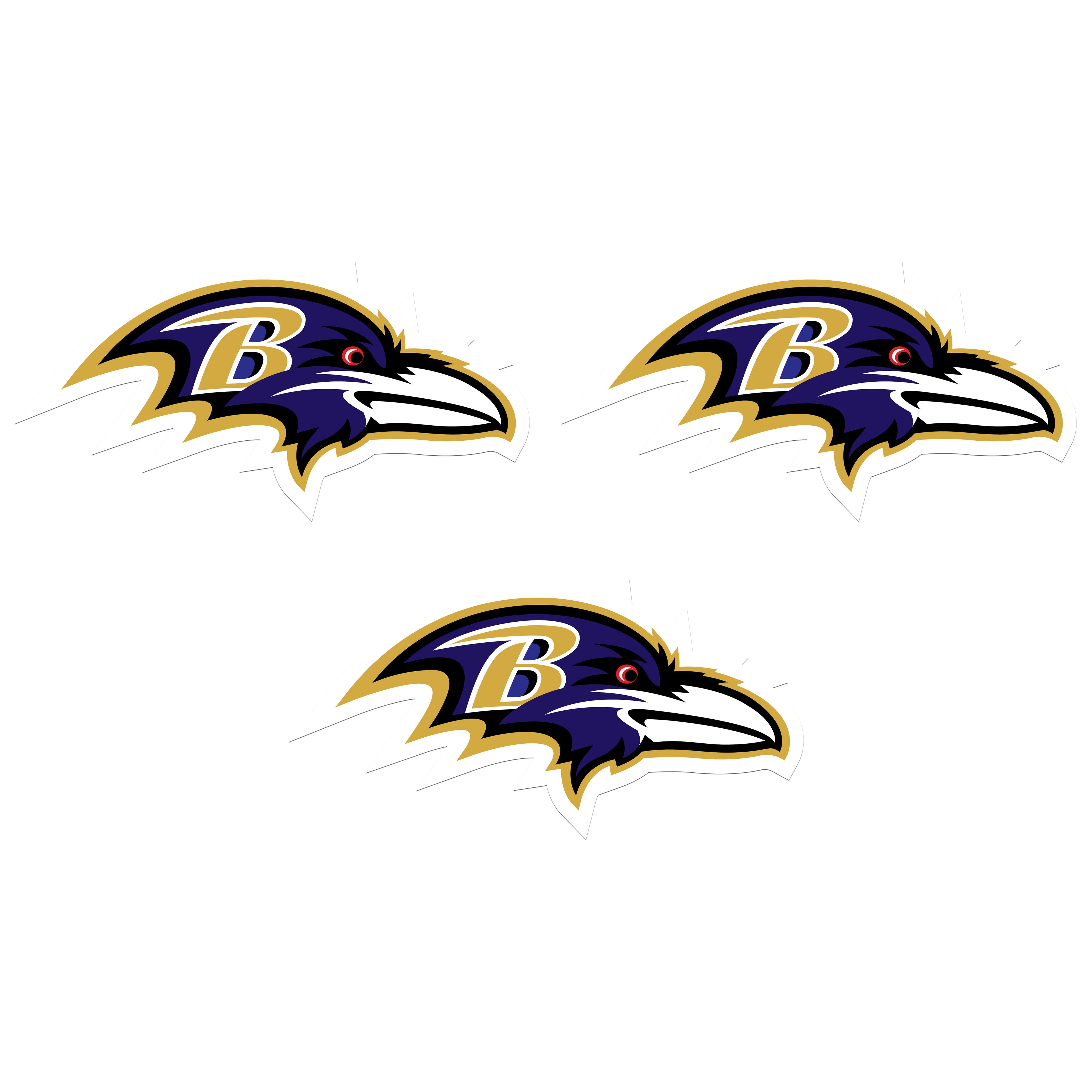 Baltimore Ravens Auto Decal 3 Pack