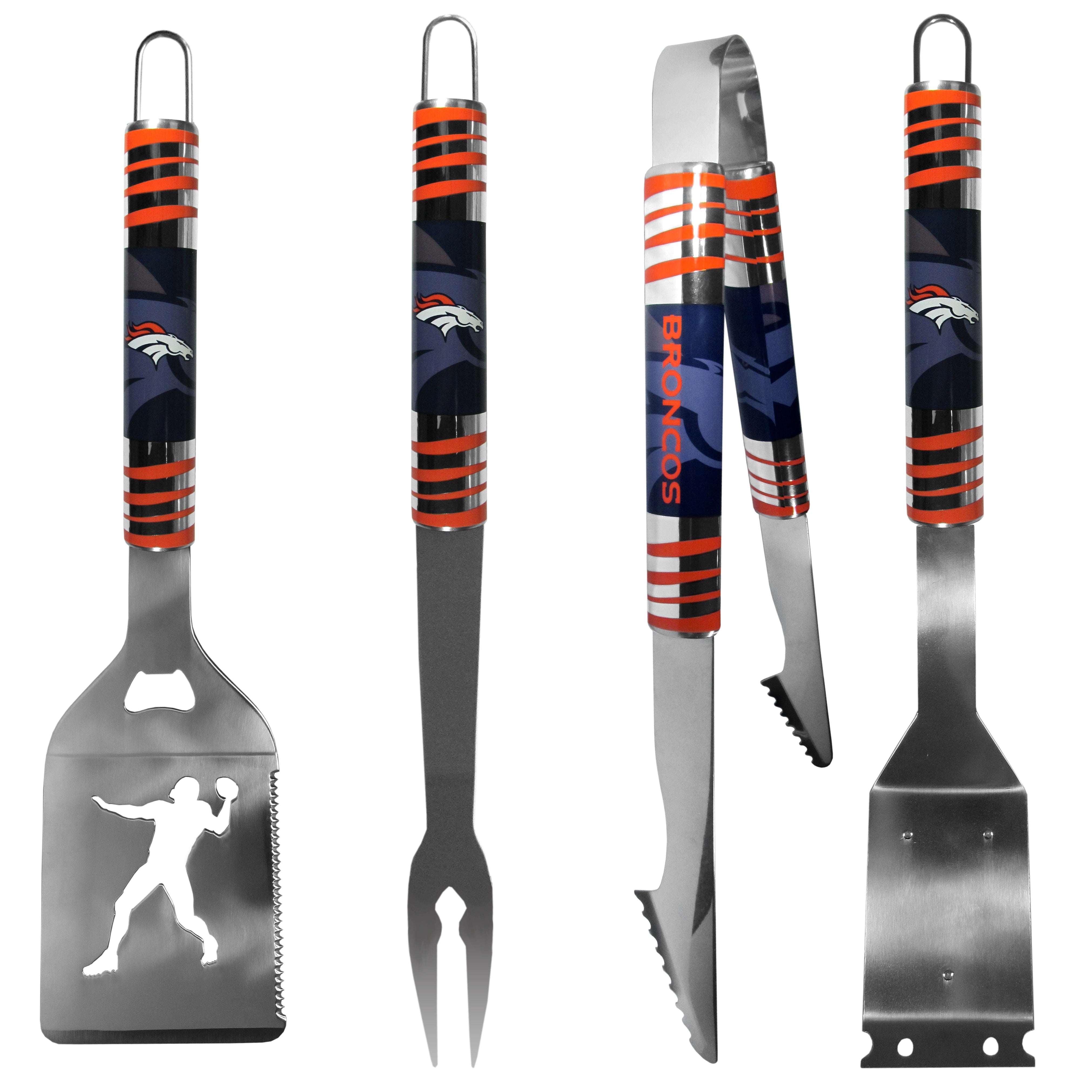 Denver Broncos 4 pc Steel Grill Tool Set