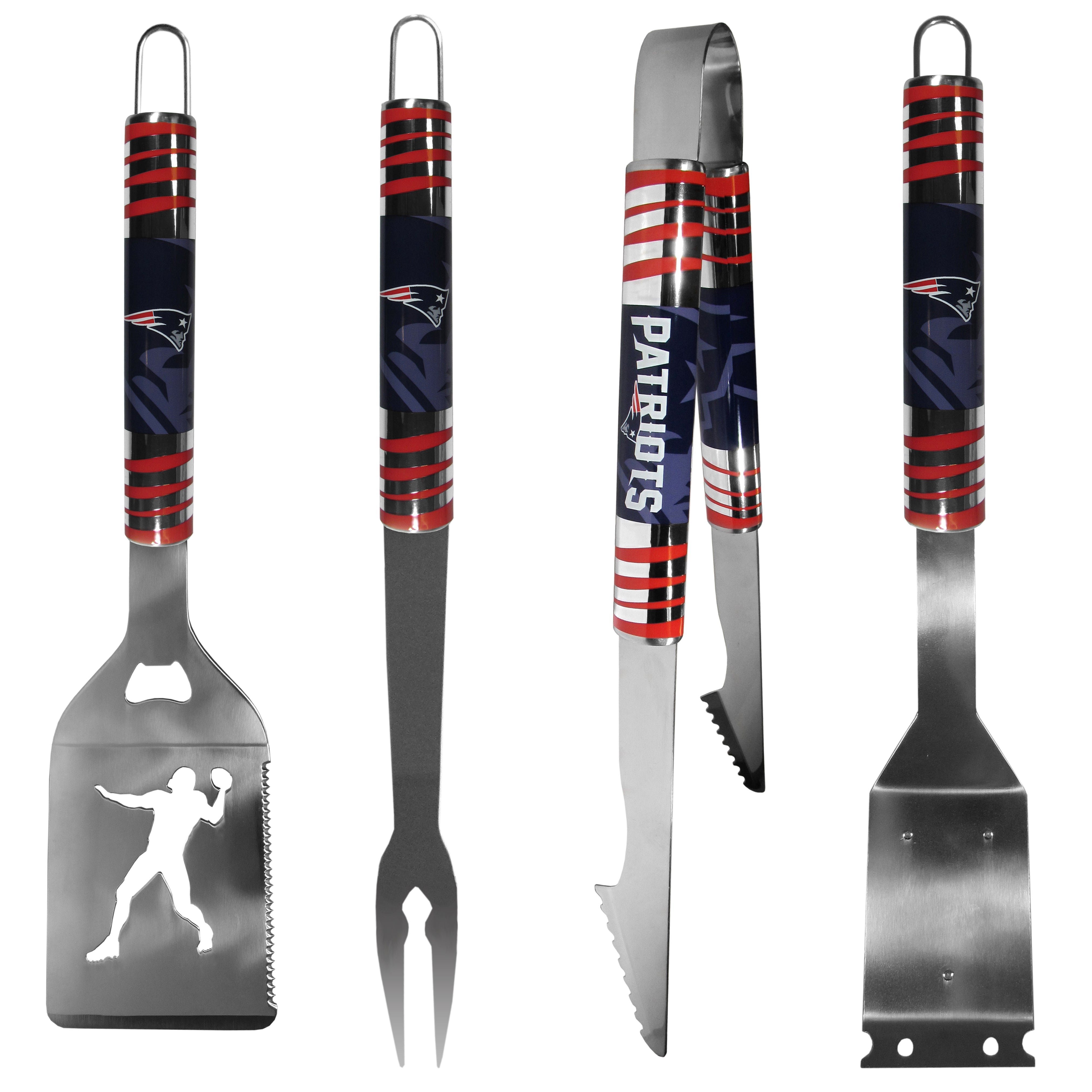 New England Patriots 4 pc Steel Grill Tool Set