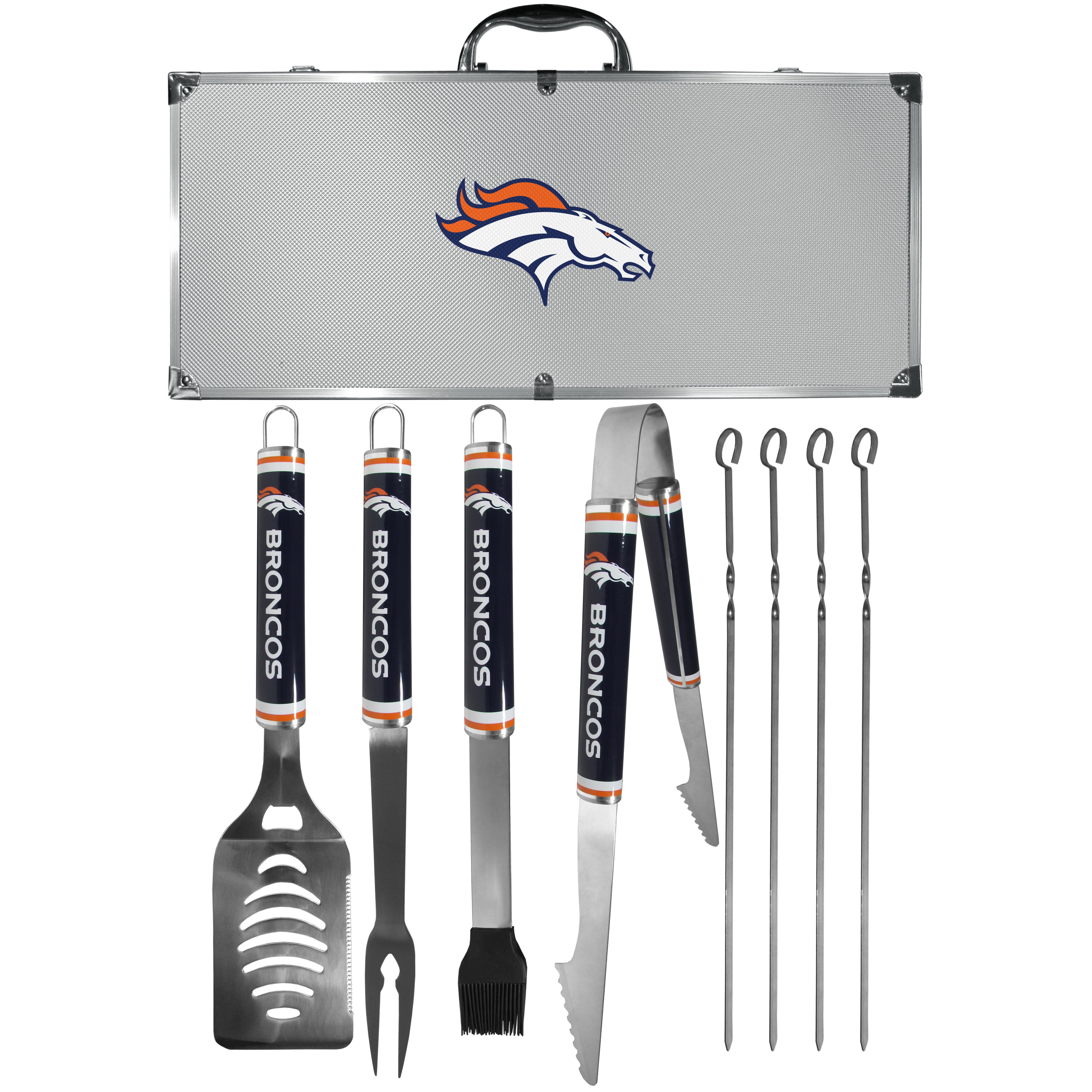 Denver Broncos 8 pc Logo BBQ Set