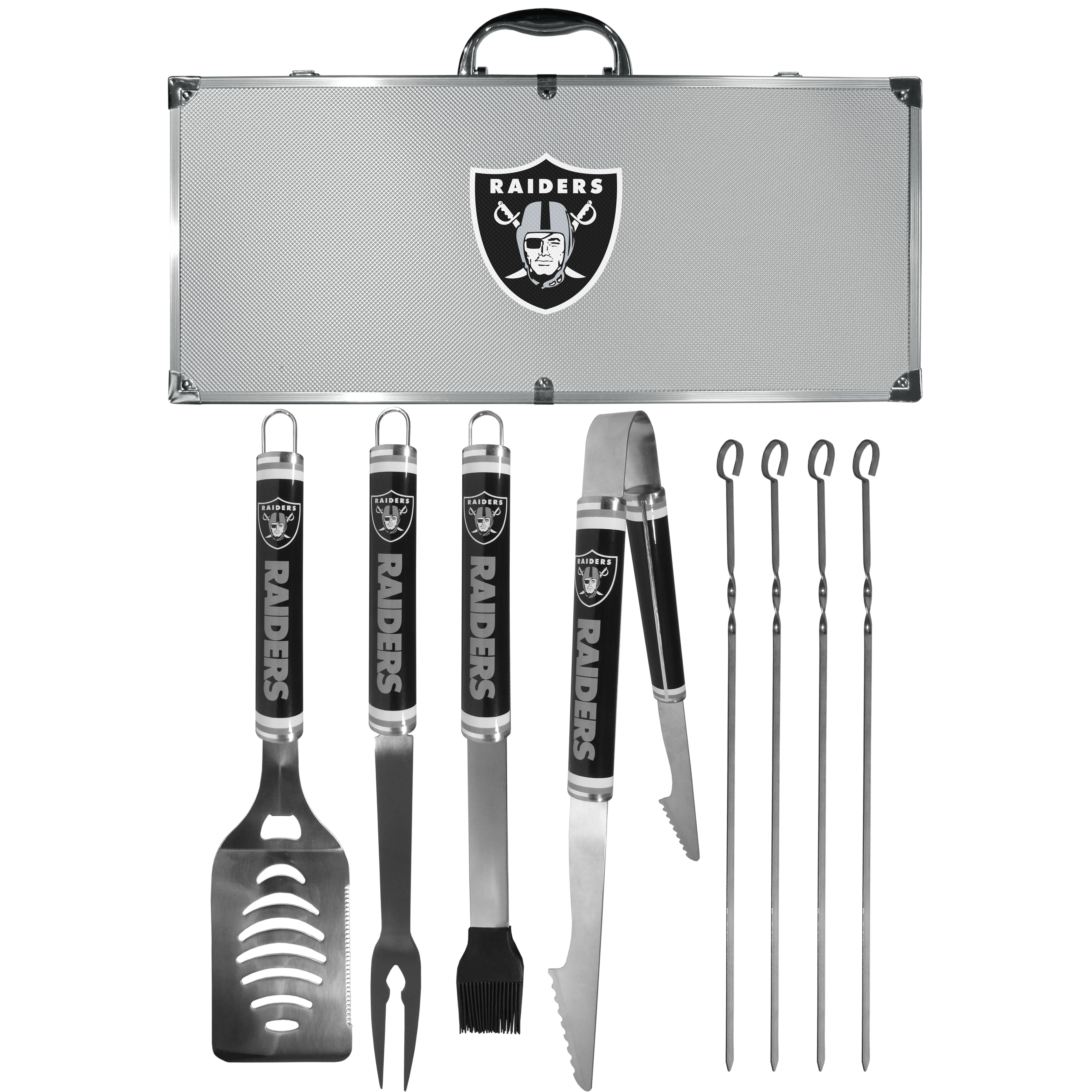 Las Vegas Raiders 8 pc Logo BBQ Set
